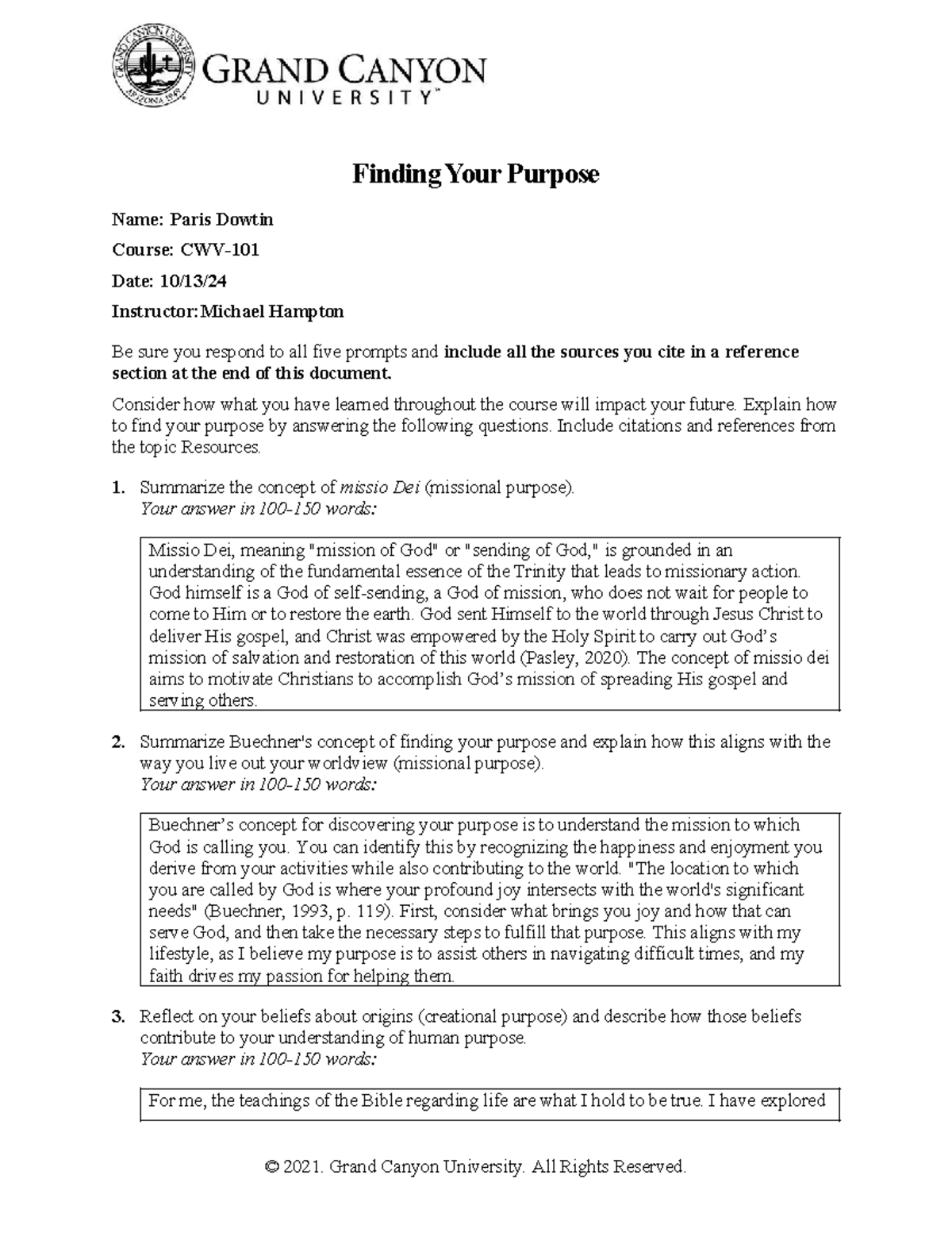 Finding Your Purpose Cwv 101 - amyr60q