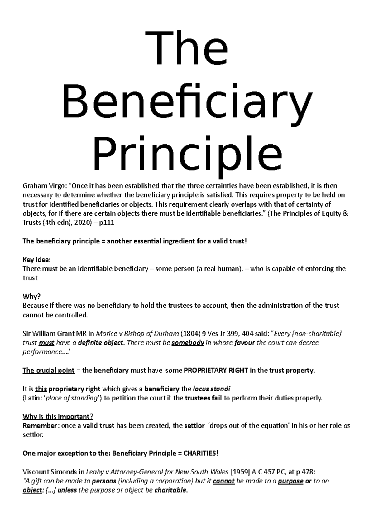 Equity And Trusts Lecture 5 - Winchester - Studocu