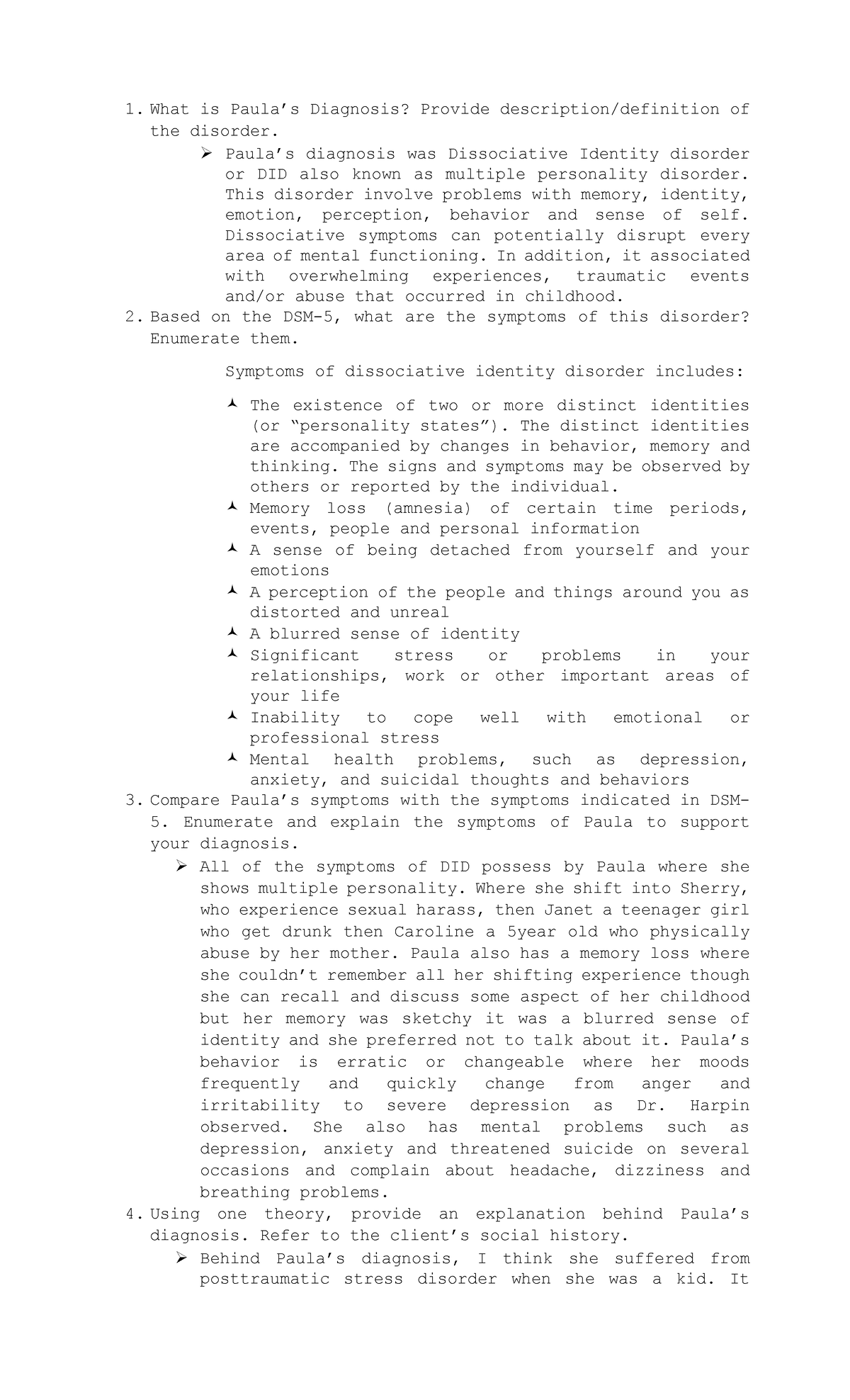 CASE Study (omayana)-converted - What is Paula’s Diagnosis? Provide ...