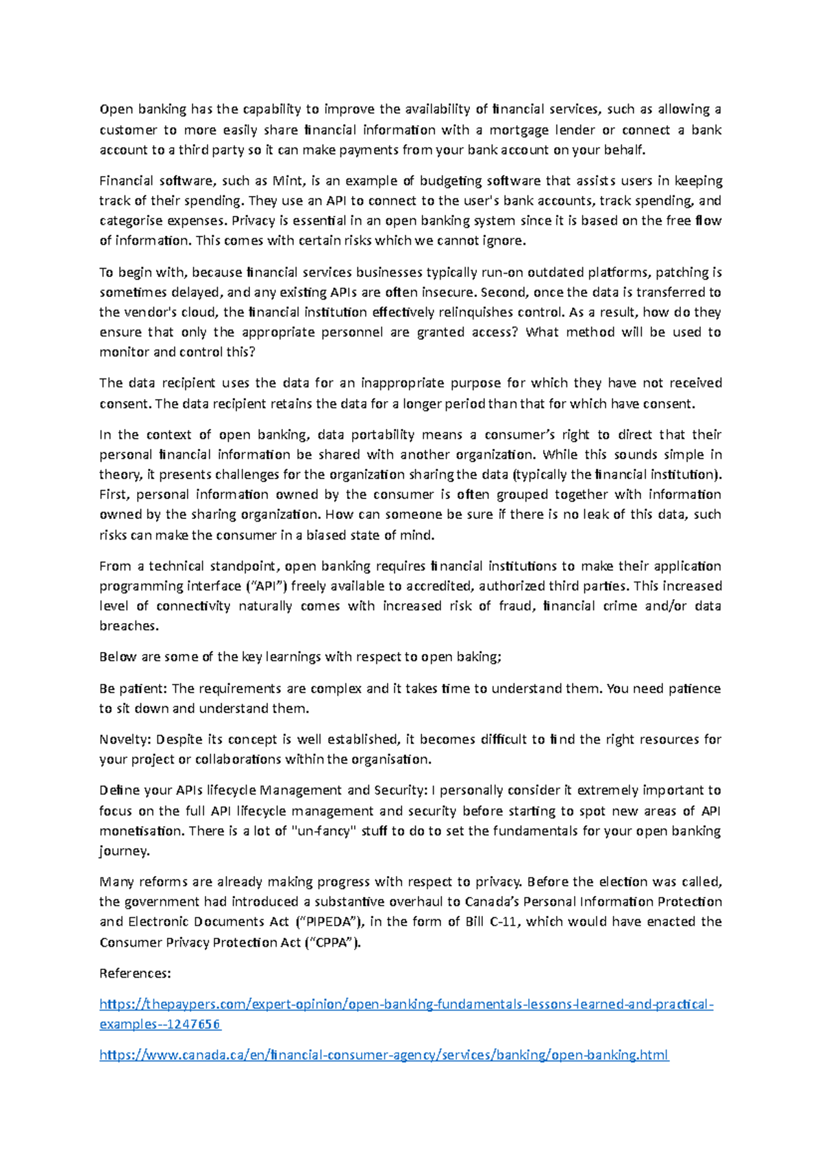Hot topic assignment #1 - Open banking has the capability to improve ...