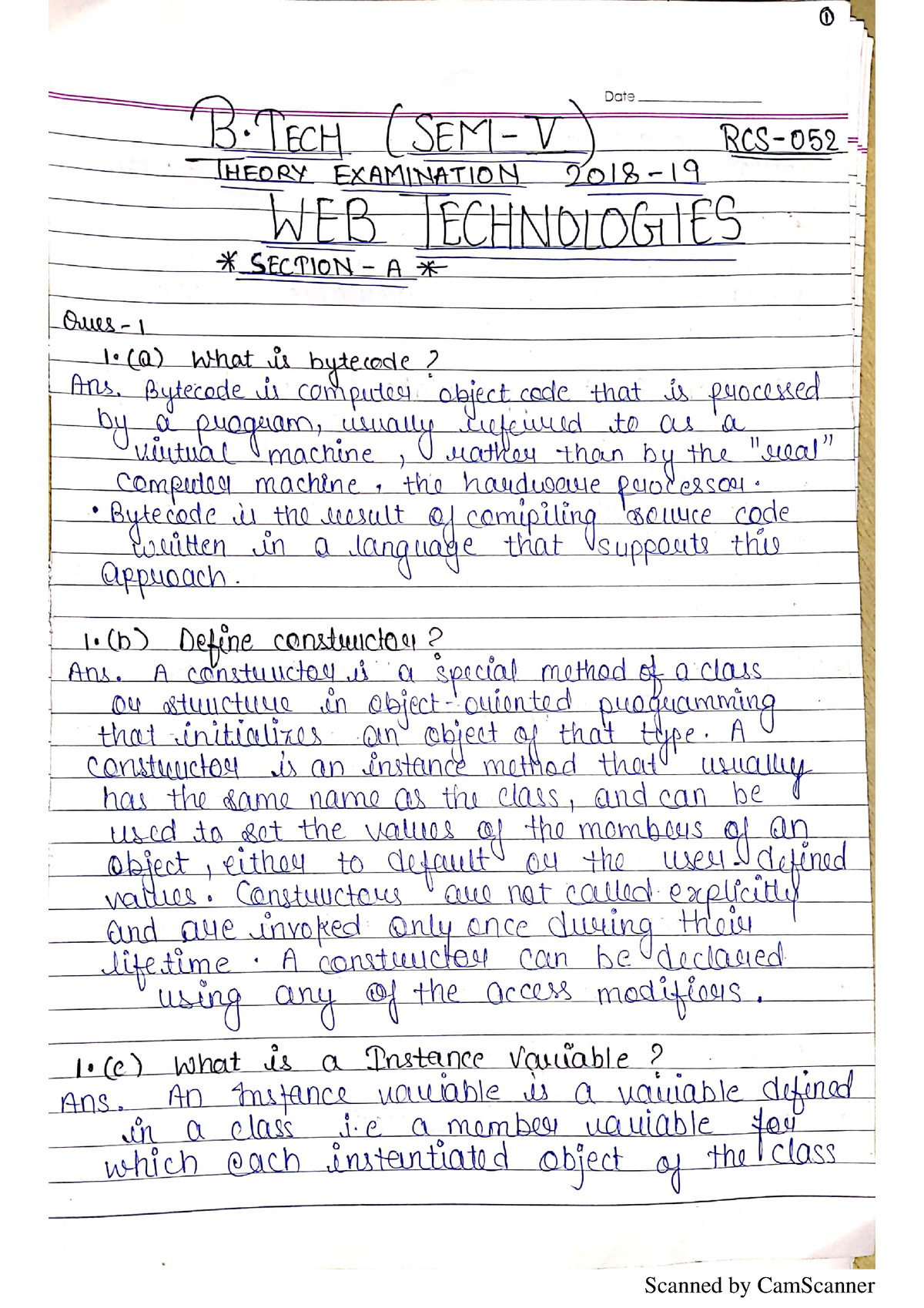 18-19 solution - Web tech unit - Bachelor's of Technology - Studocu