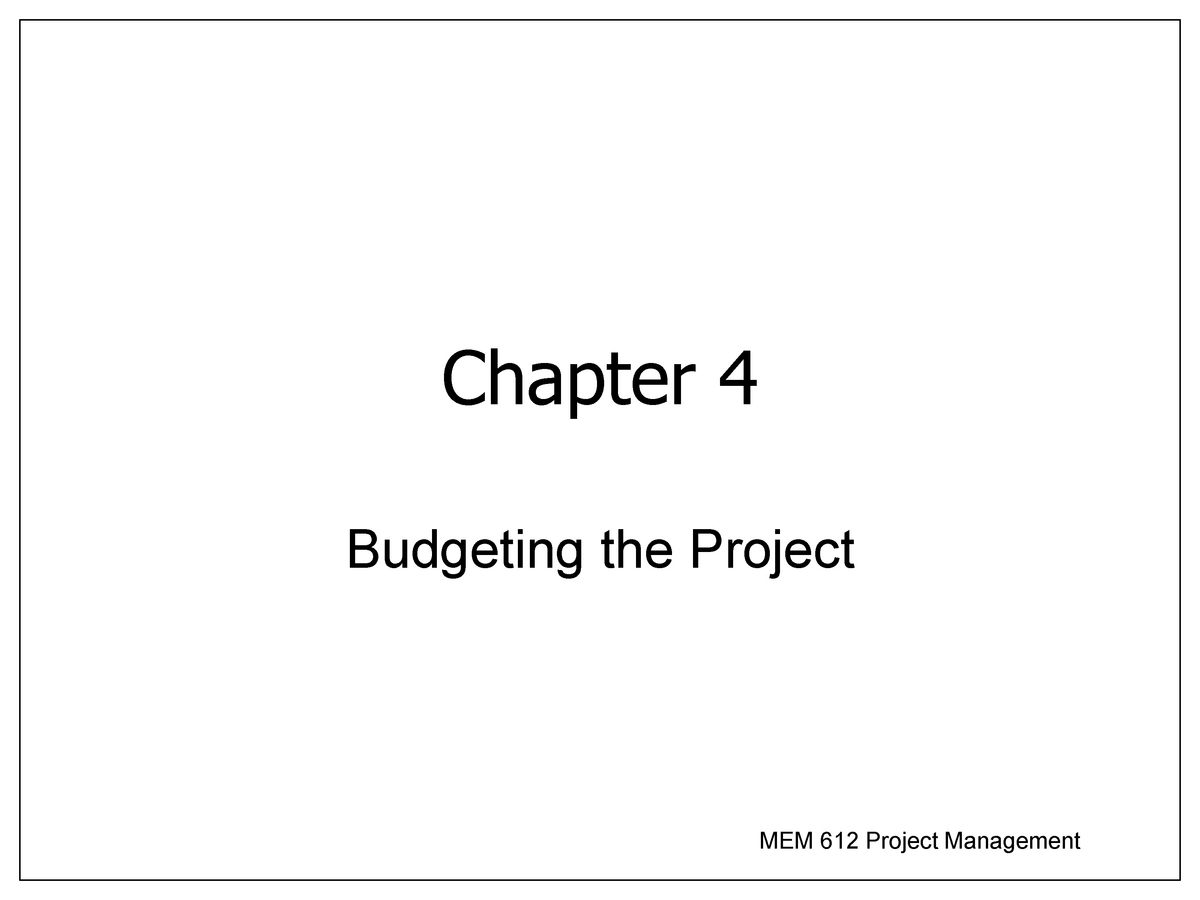 Lecture Notes, Lecture 8 - Chapter 4 Budget Controls - Chapter 4 ...