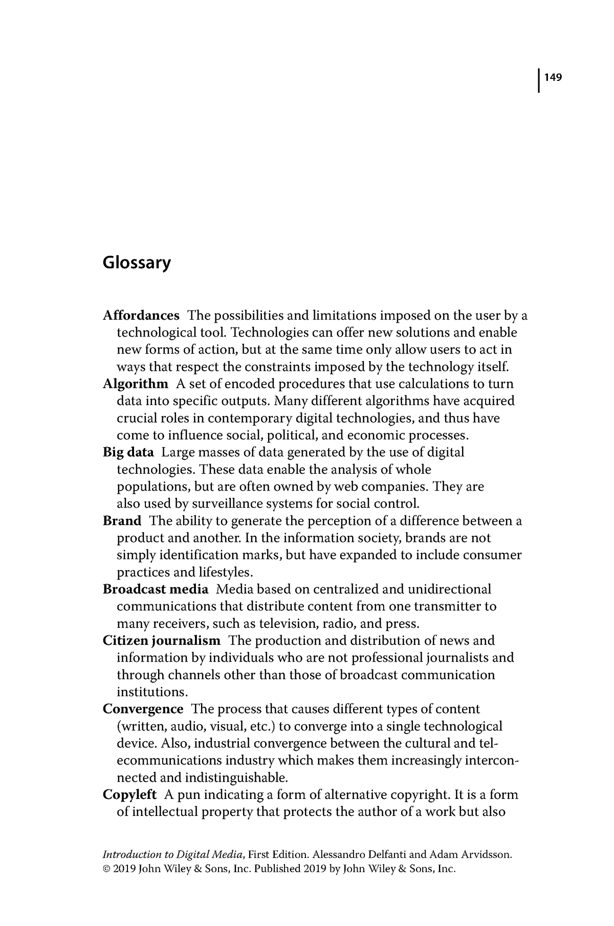 Introduction To Digital Media - 2018 - Delfanti - Glossary - 149 ...