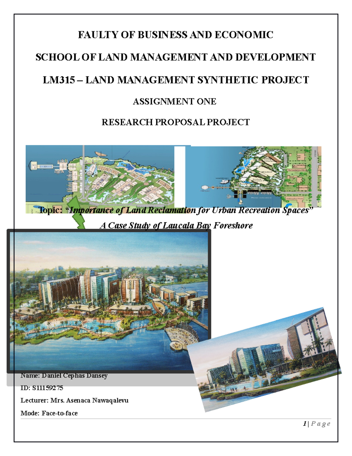 Research Proposal Land Management FAULTY OF BUSINESS AND ECONOMIC