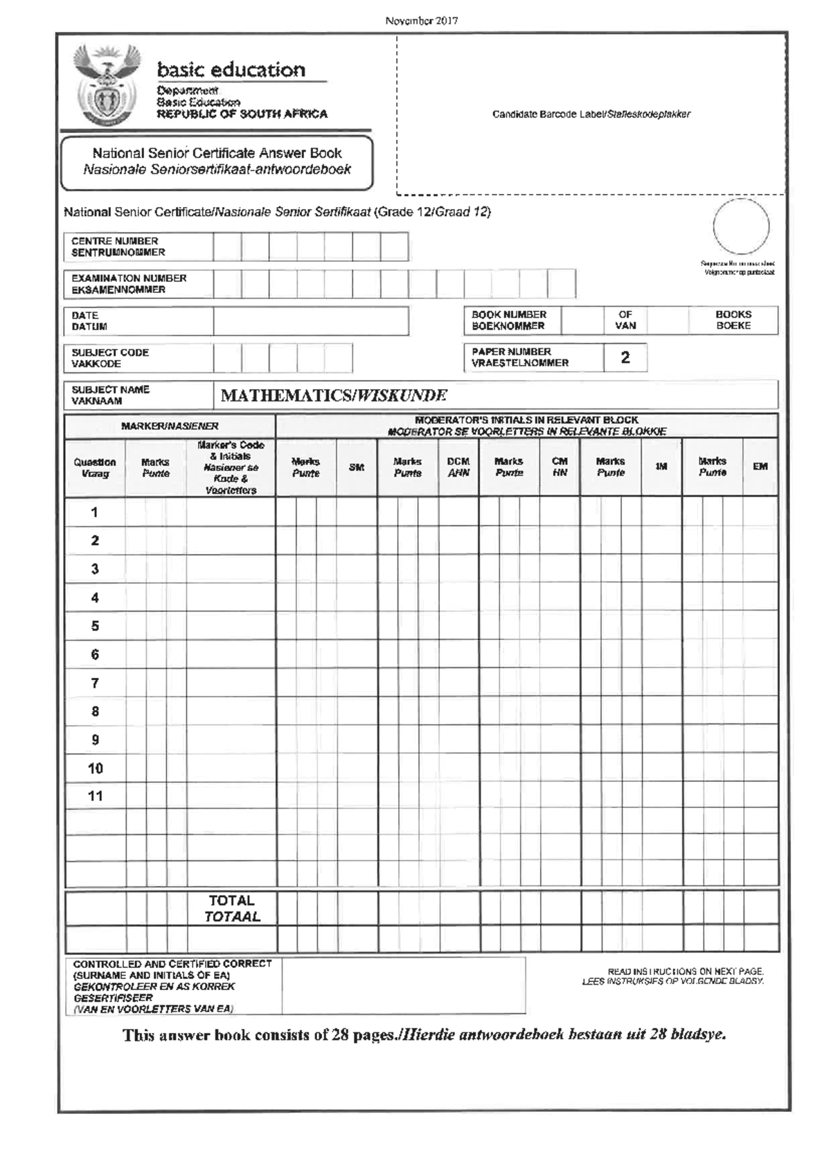 Mathematics Nov 2017 Answer Book Eng - MAT02A2 - Studocu