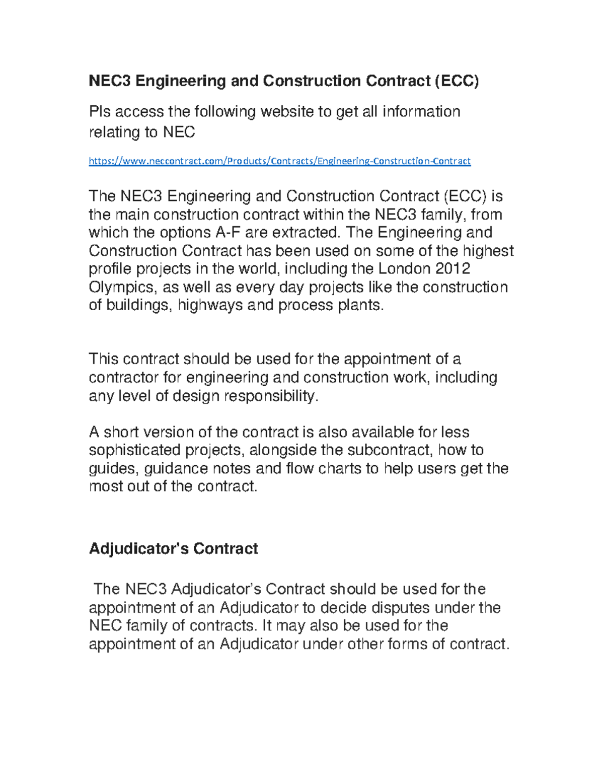 LT4 - NEC3 Engineering And Construction Contract - NEC3 Engineering And ...