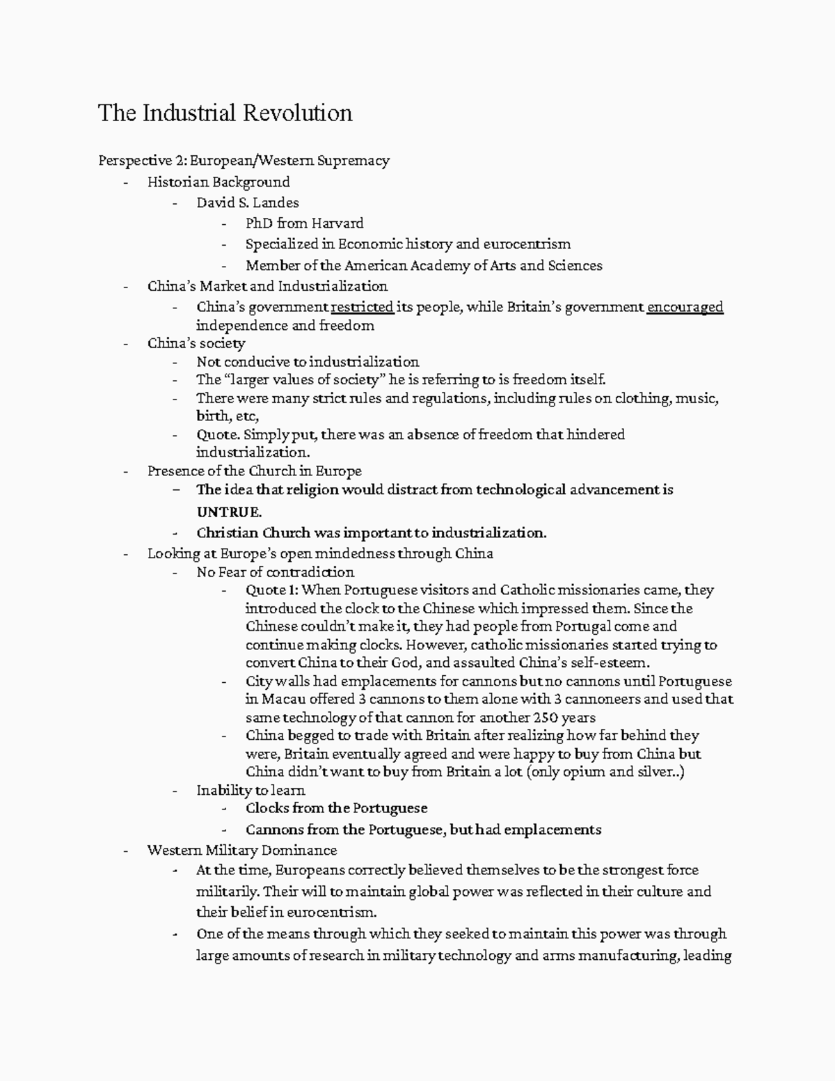 European Western Supremacy The Industrial Revolution Perspective 2