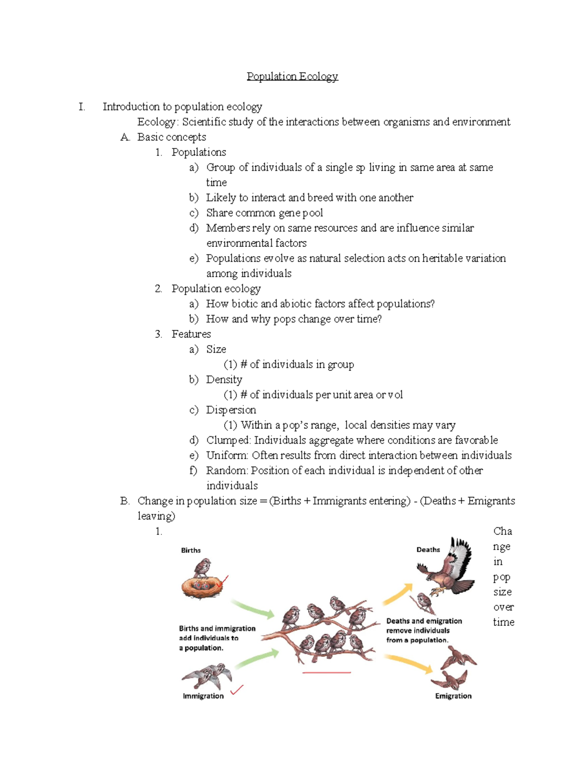 Population Ecology Bio Notes From Lecture With Pictures From Lecture Population Ecology I Population Ecology Bio Notes From Lecture With Pictures From Lecture Population Ecology I