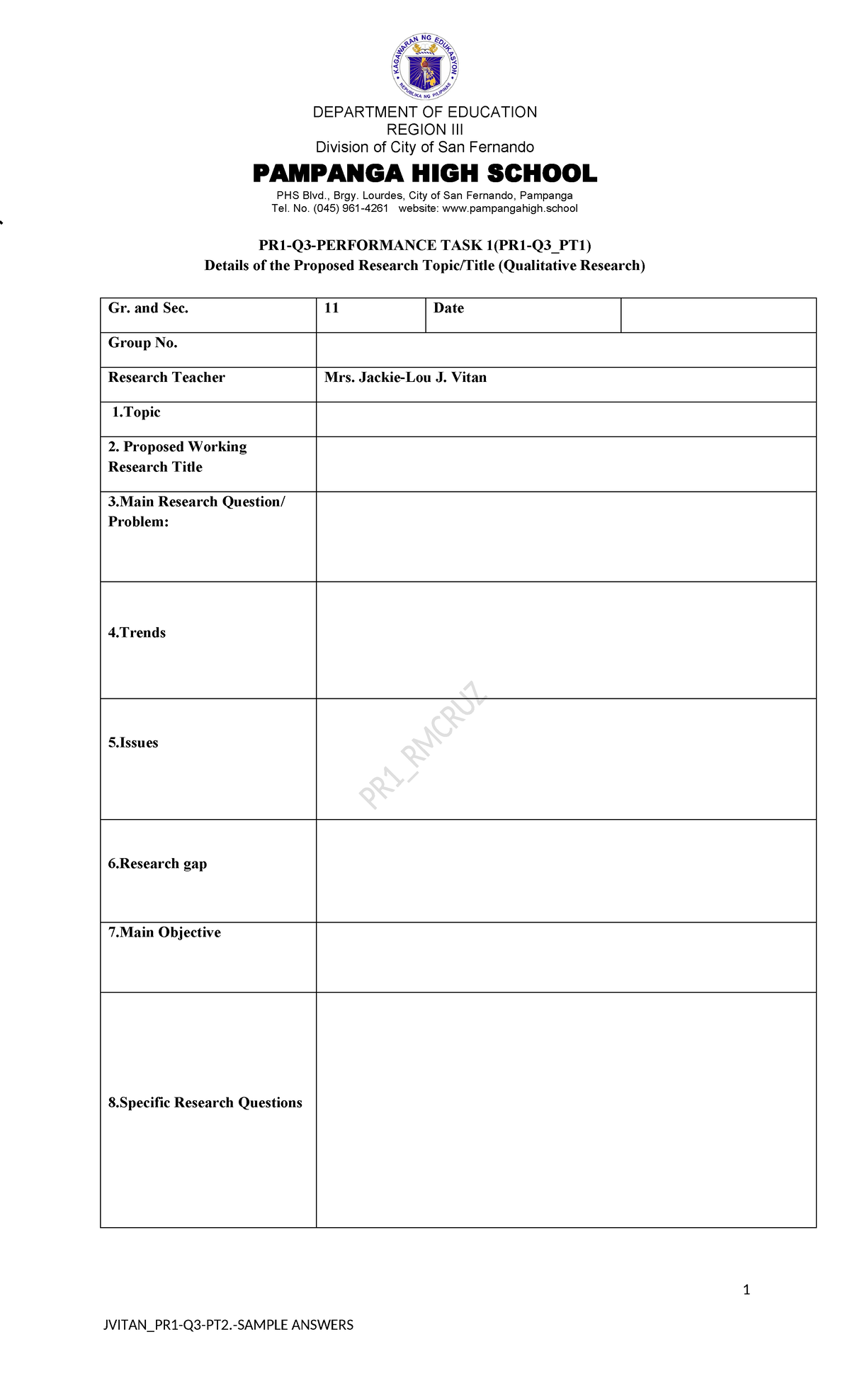 PR1 TIOC Template Detailed Q3 PT 1 - REGION III Division of City of San ...