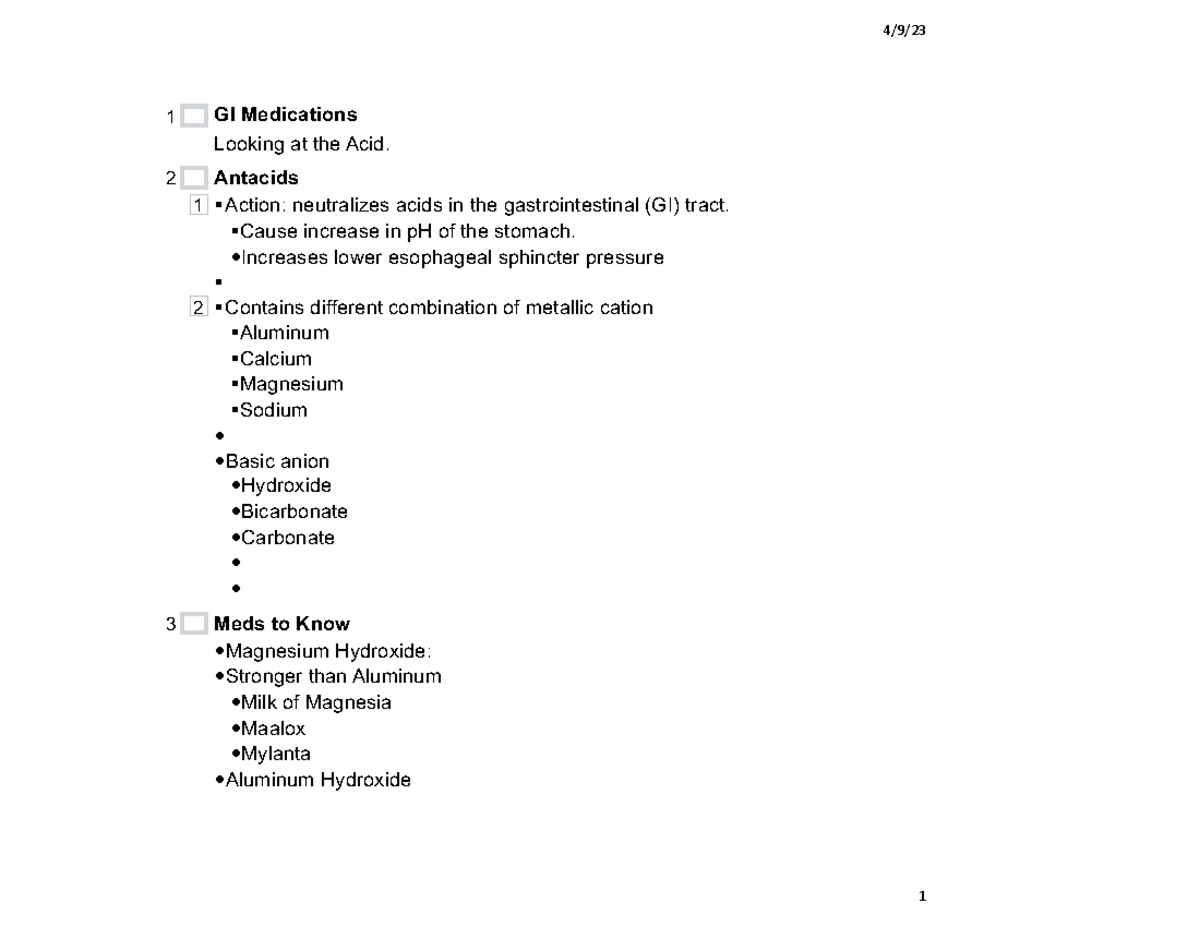 324 GI Medications Acids PPI Antacids and H2 blockersnarr1 4/9/ 1 GI Medications Looking at