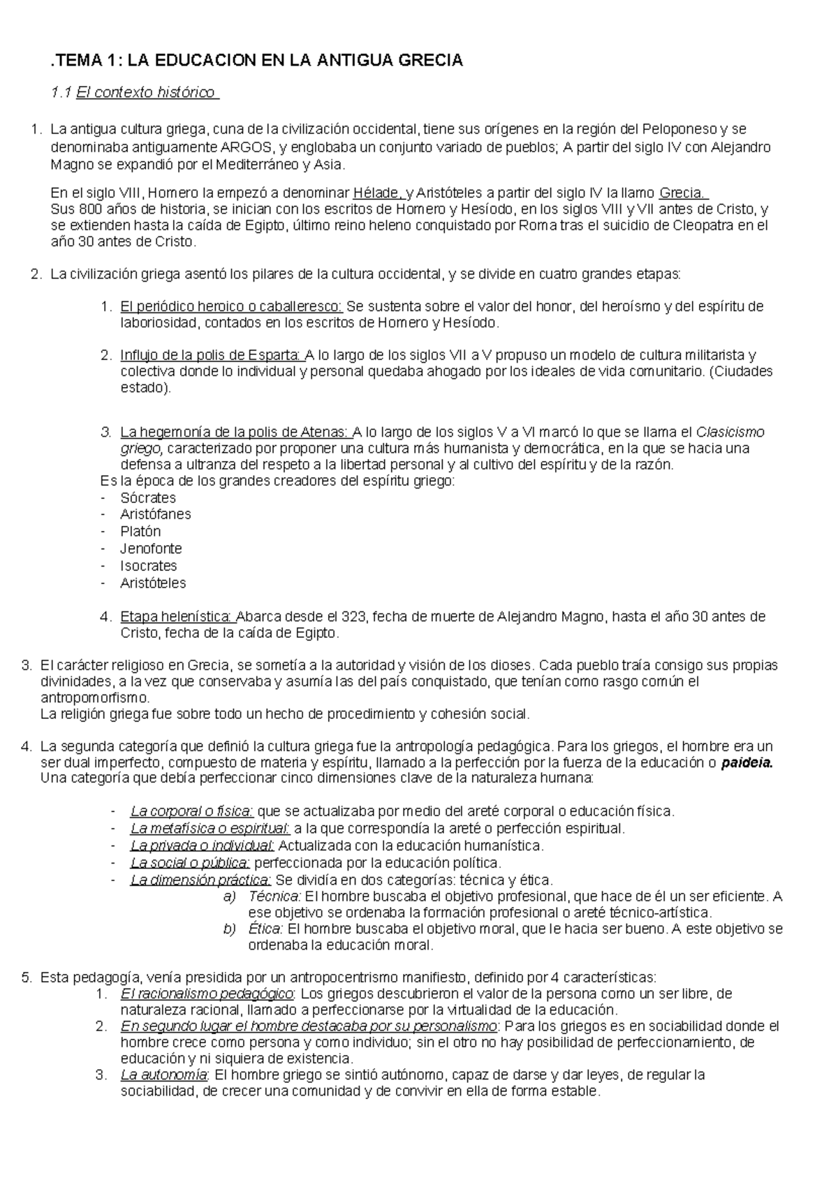 TEMA 1 - tema 1 del libro historia de la educacion del año 2020-2021 ...