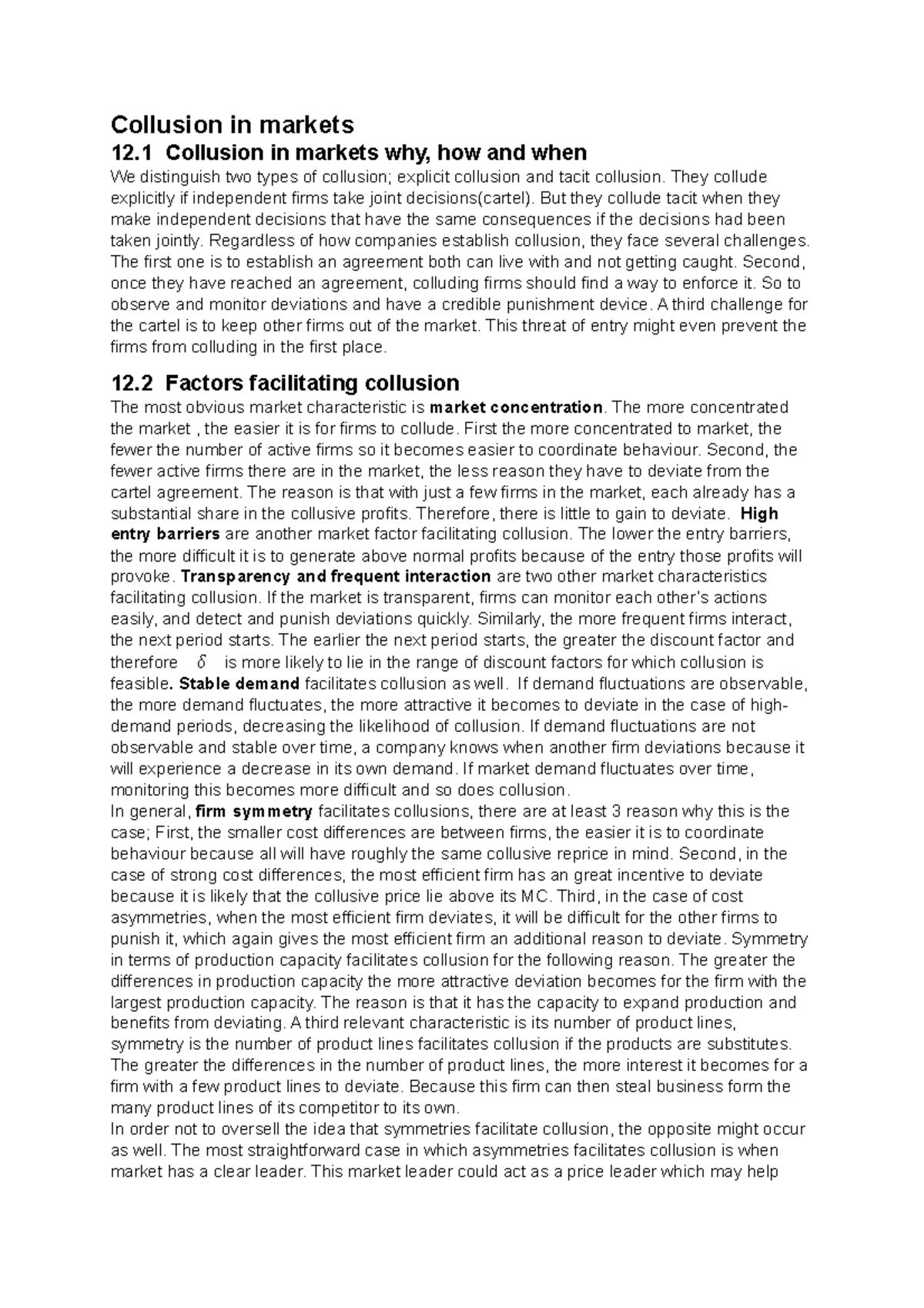 Collusion in markets - They collude explicitly if independent firms ...