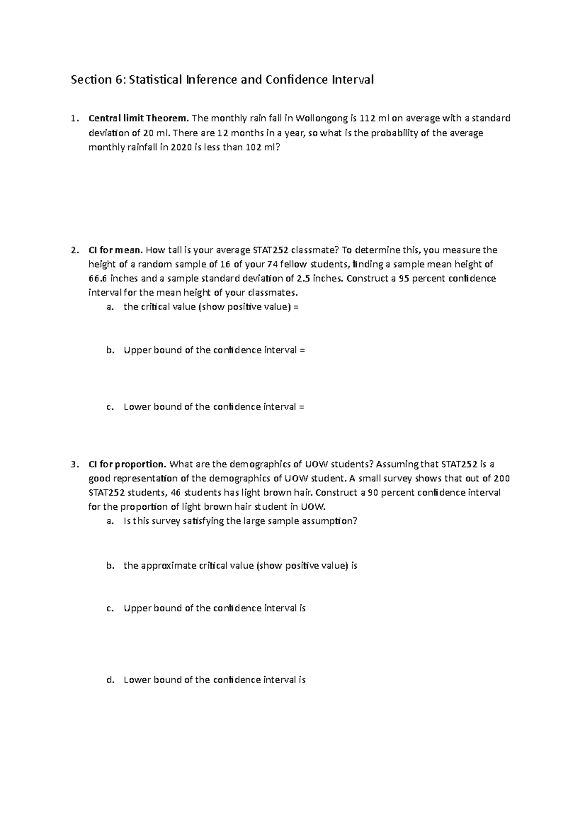 Inclass Qn wk06 - Some practice questions - Section 6: Statistical ...