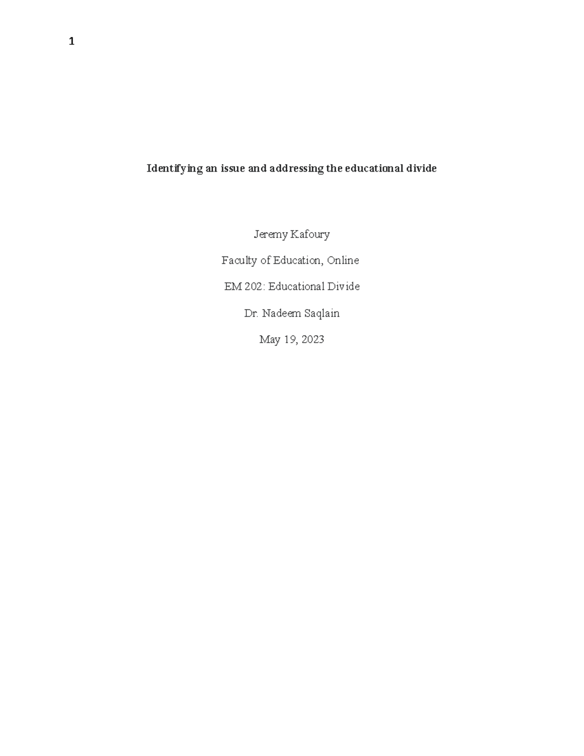 Mod 1 Assigment - EM 202 - Mod 1 assignment for EM 202 course ...