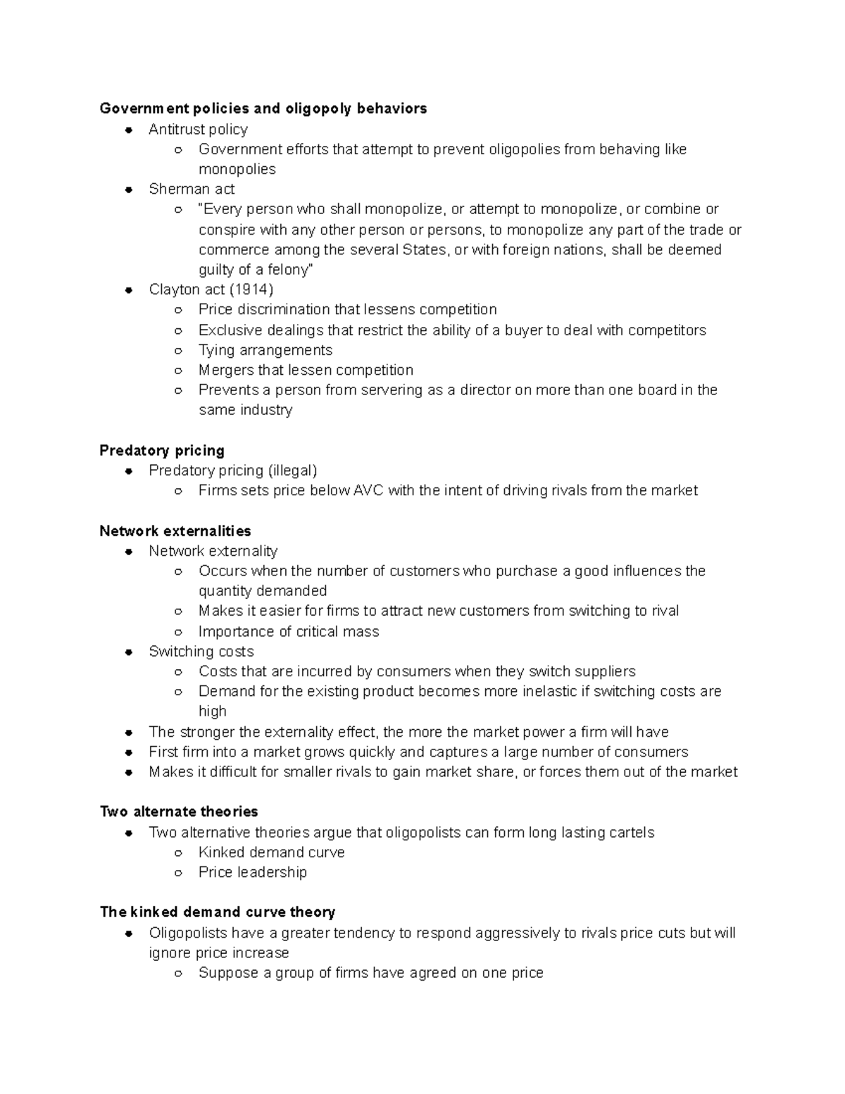 Chapter 13 d Notes - Government policies and oligopoly behaviors ...