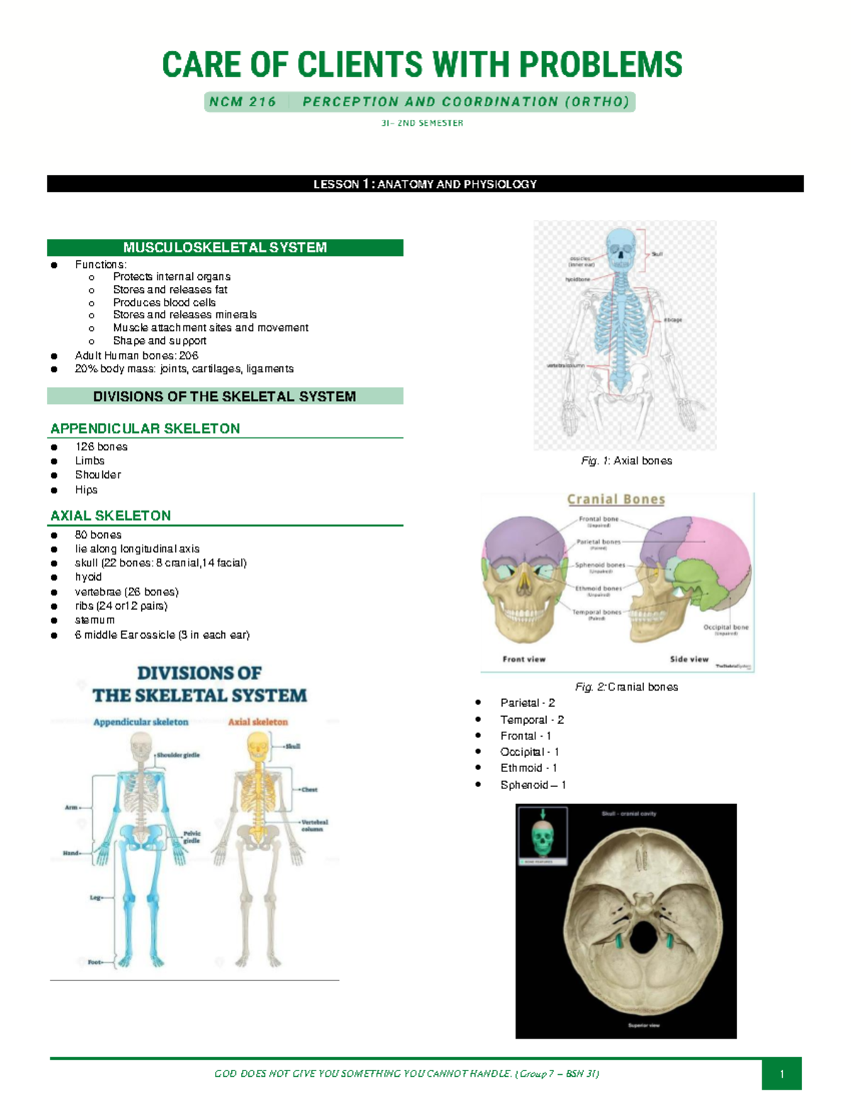 Ortho- Merged - LESSON 1: ANATOMY AND PHYSIOLOGY MUSCULOSKELETAL SYSTEM ...