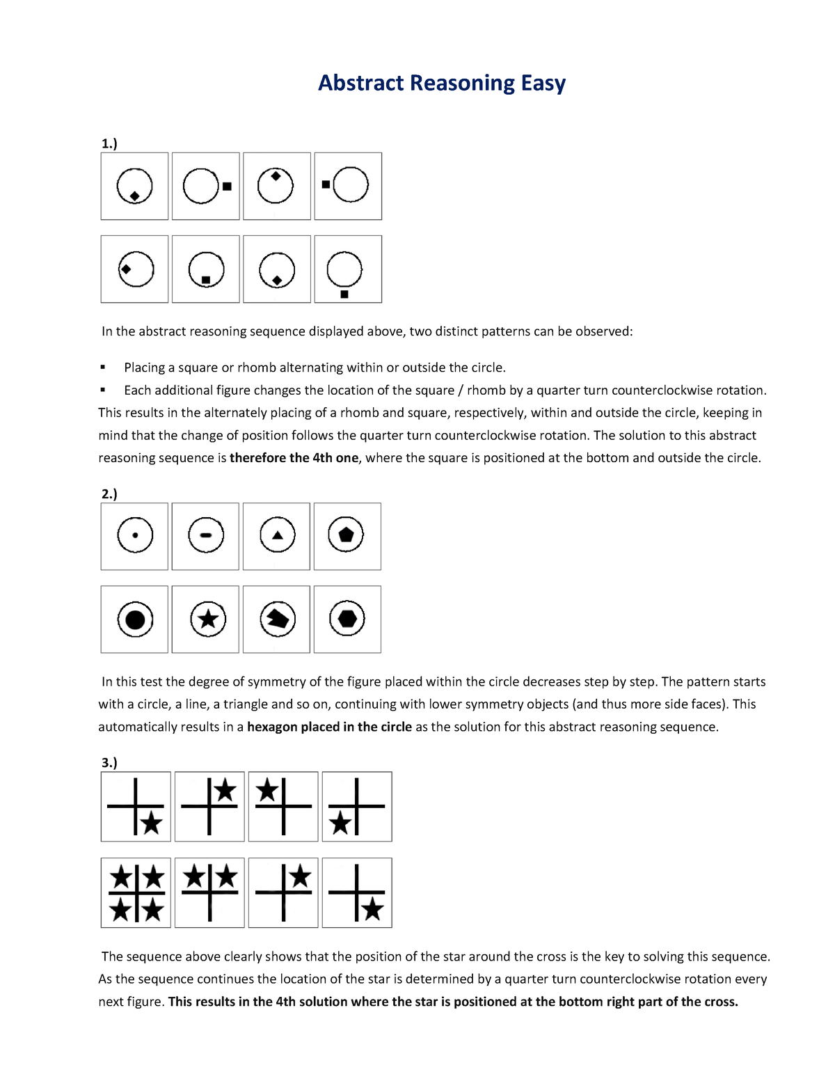 Abstract Reasoning with explanation lmt Abstract Reasoning Easy 1