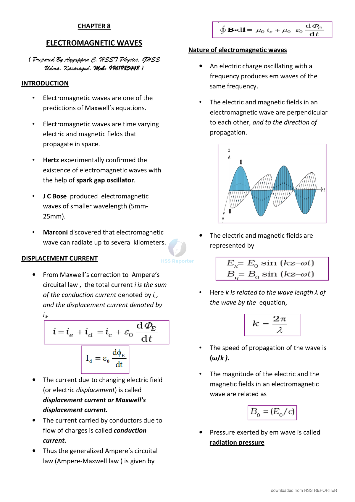 Electromagnetic Waves - CHAPTER 8 ELECTROMAGNETIC WAVES - Studocu