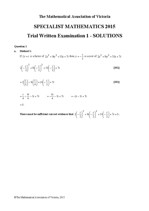 Specialist Maths 2 Formula sheet Final 8May2015 - SPECIALIST ...