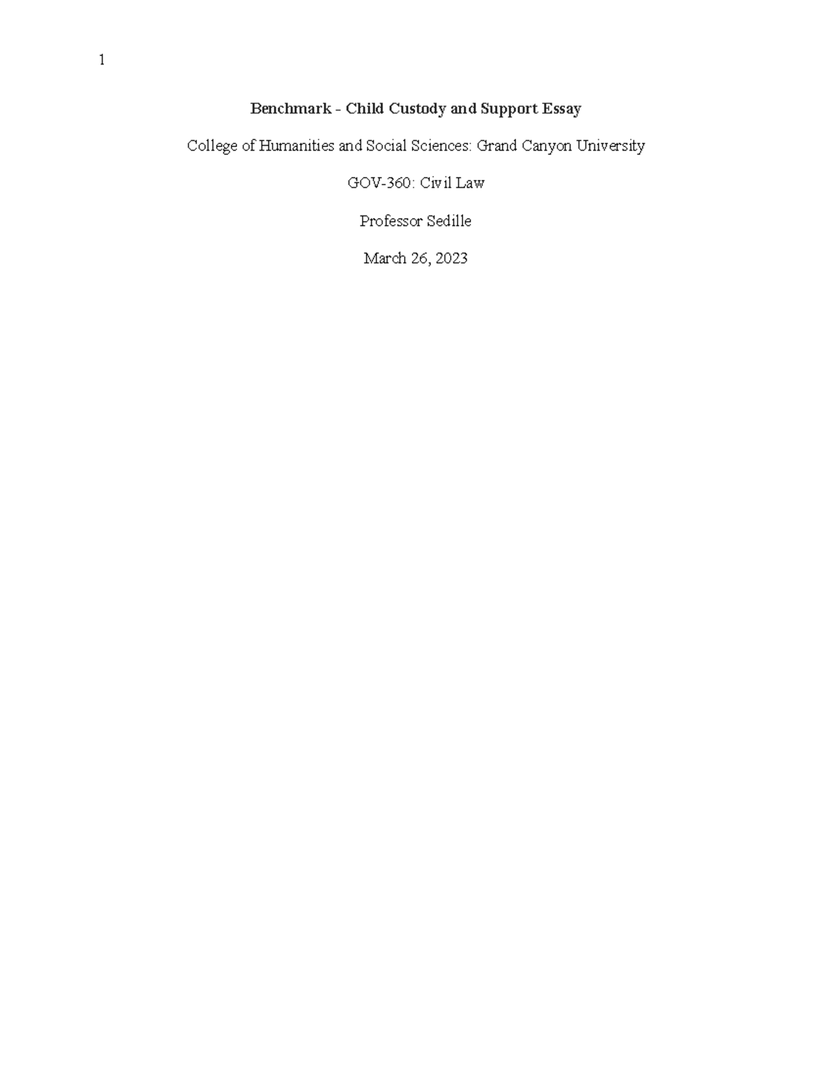 Benchmark child support Benchmark Child Custody and Support Essay