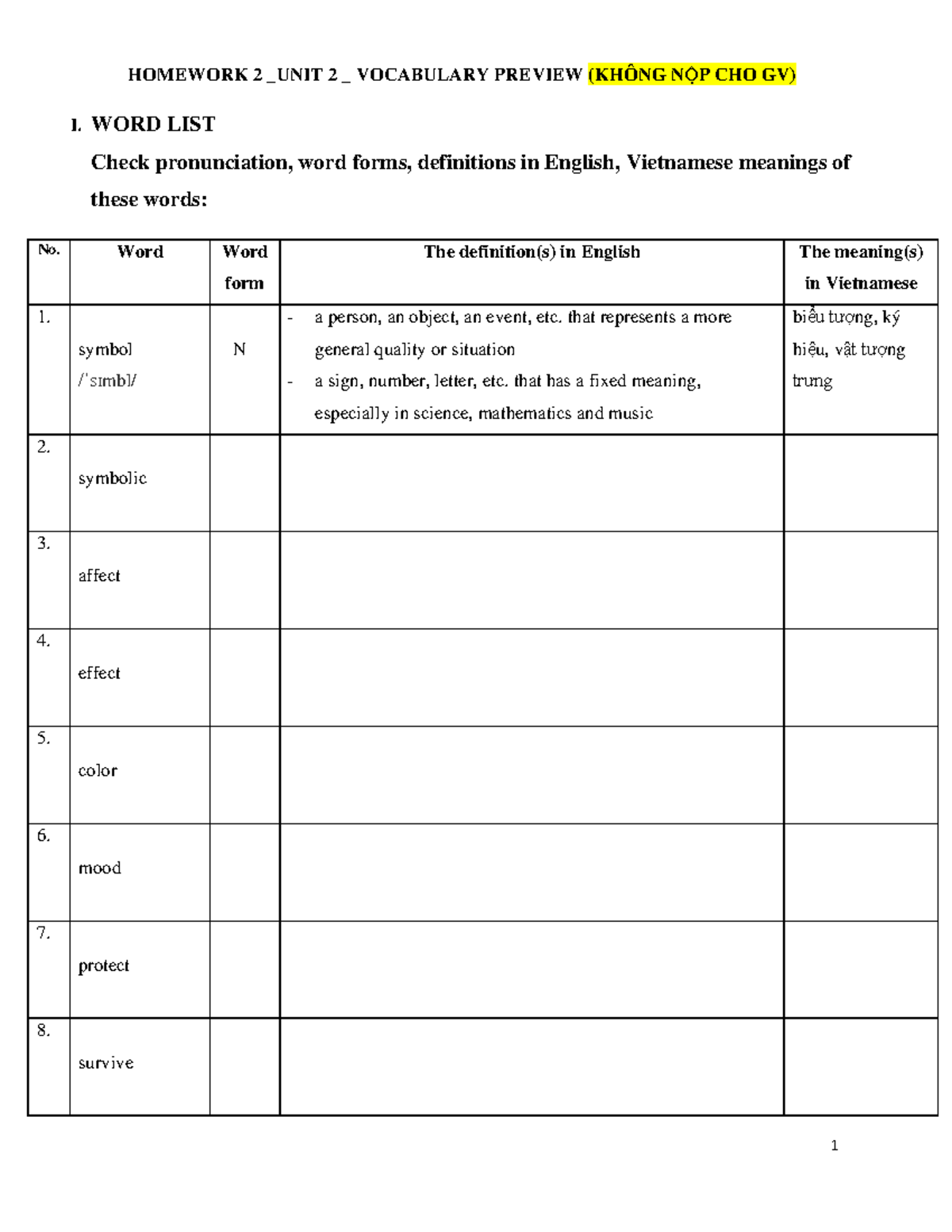 Homework 2-UNIT 2-WORD LIST - HOMEWORK 2 _UNIT 2 _ VOCABULARY PREVIEW ...