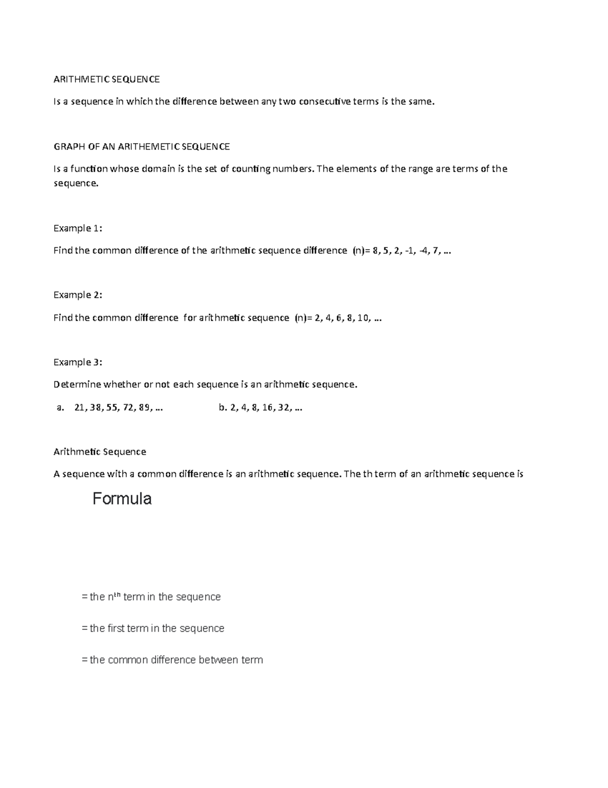 Arithmetic Sequence - DDDEFEF - ARITHMETIC SEQUENCEIs a sequence in ...