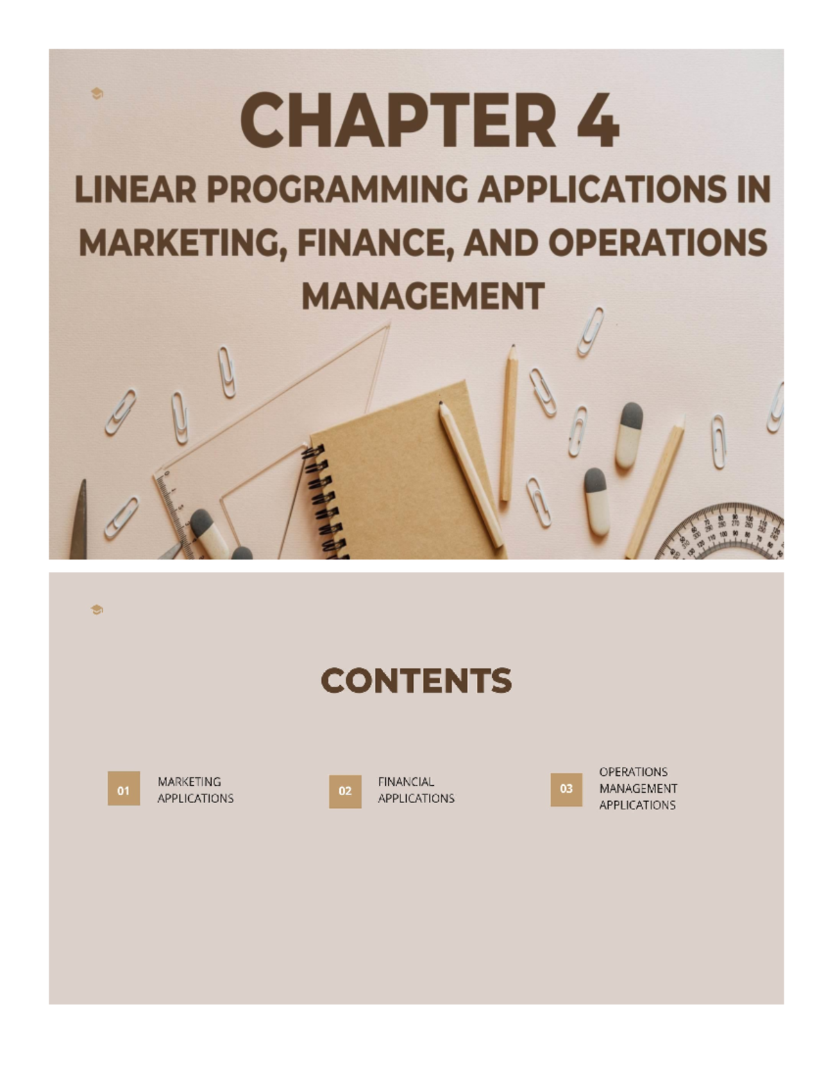 Linear Programming applications in marketing , finance, and operations ...