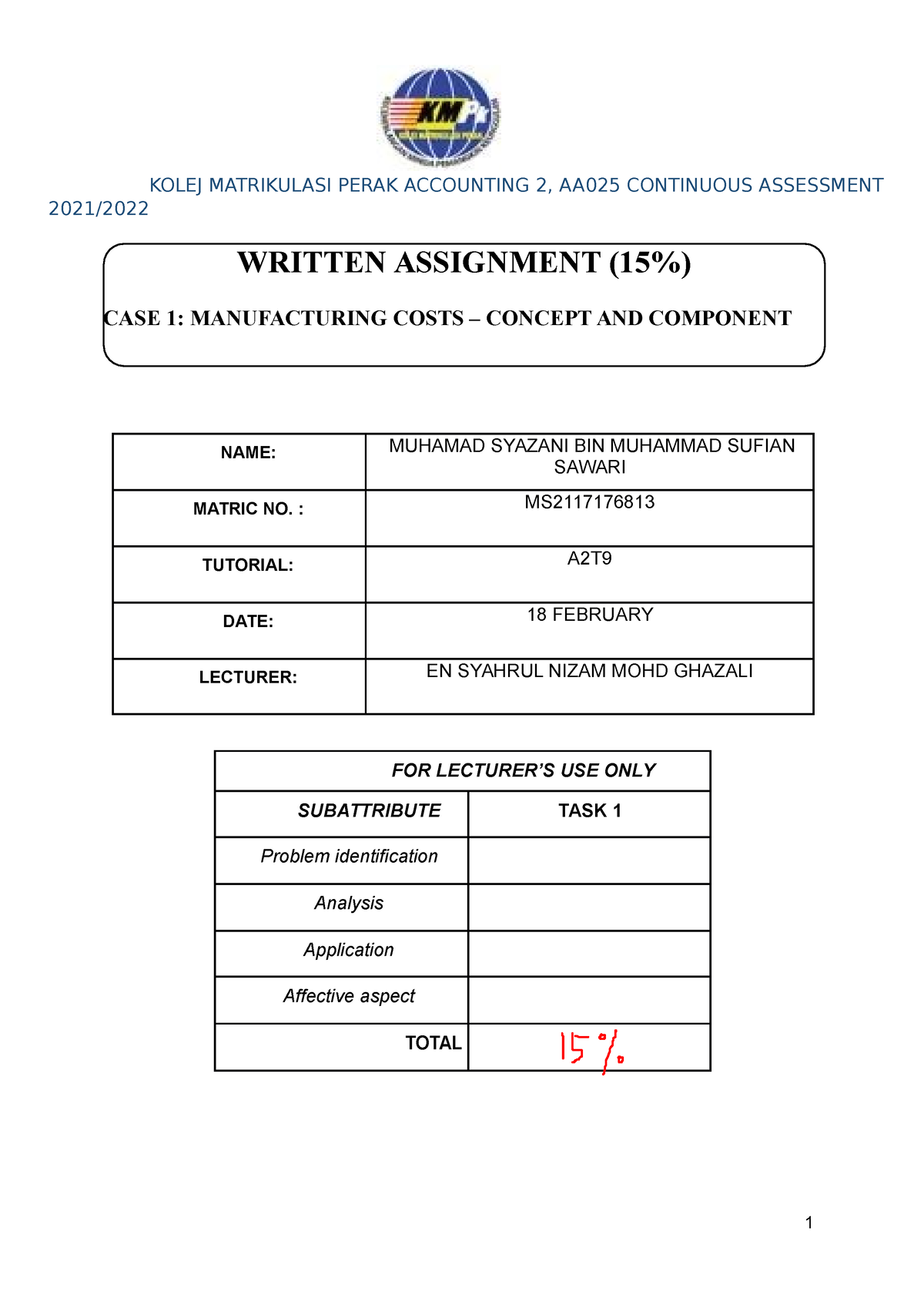 assignment basis work for ca