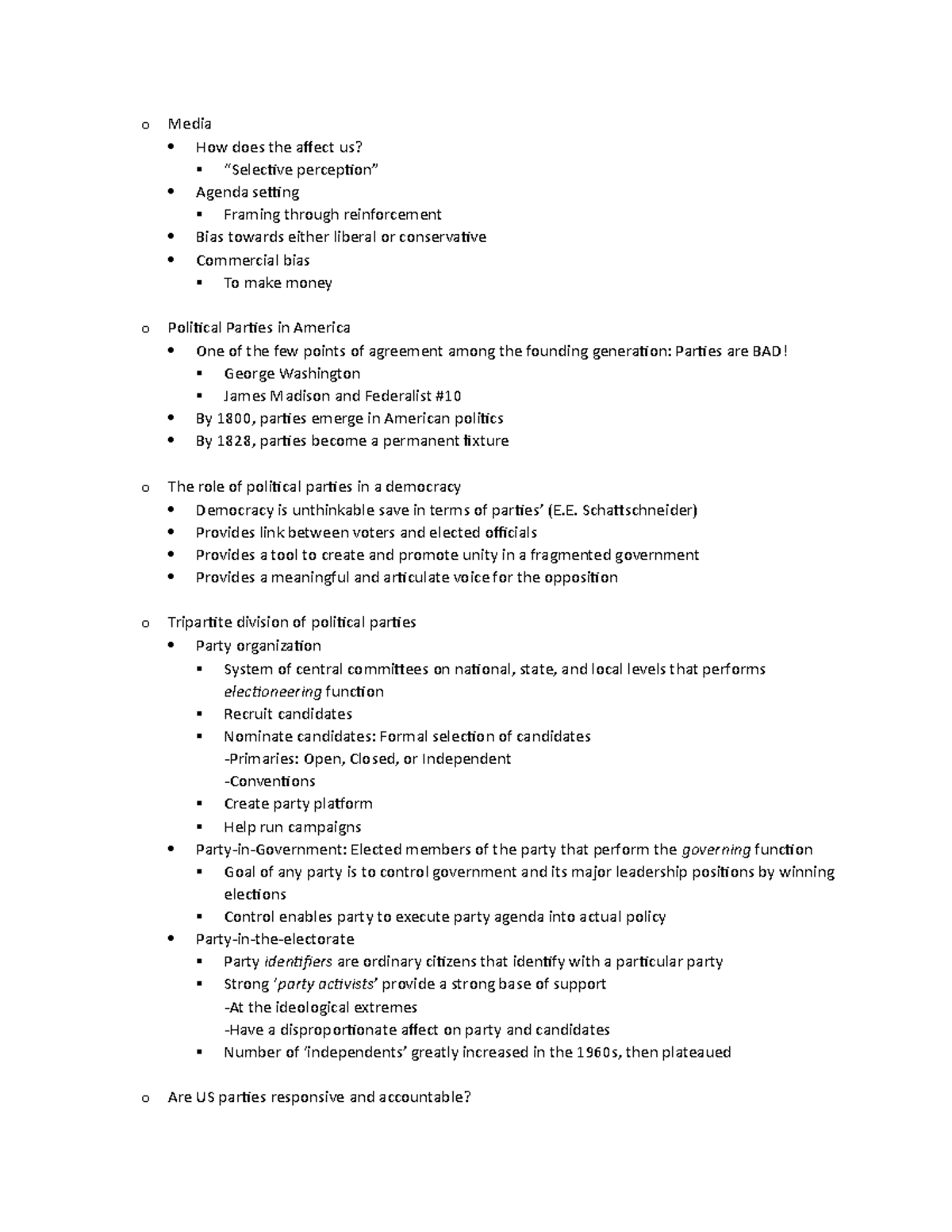 POLS 1100 - Political Parties - o Media How does the affect us ...