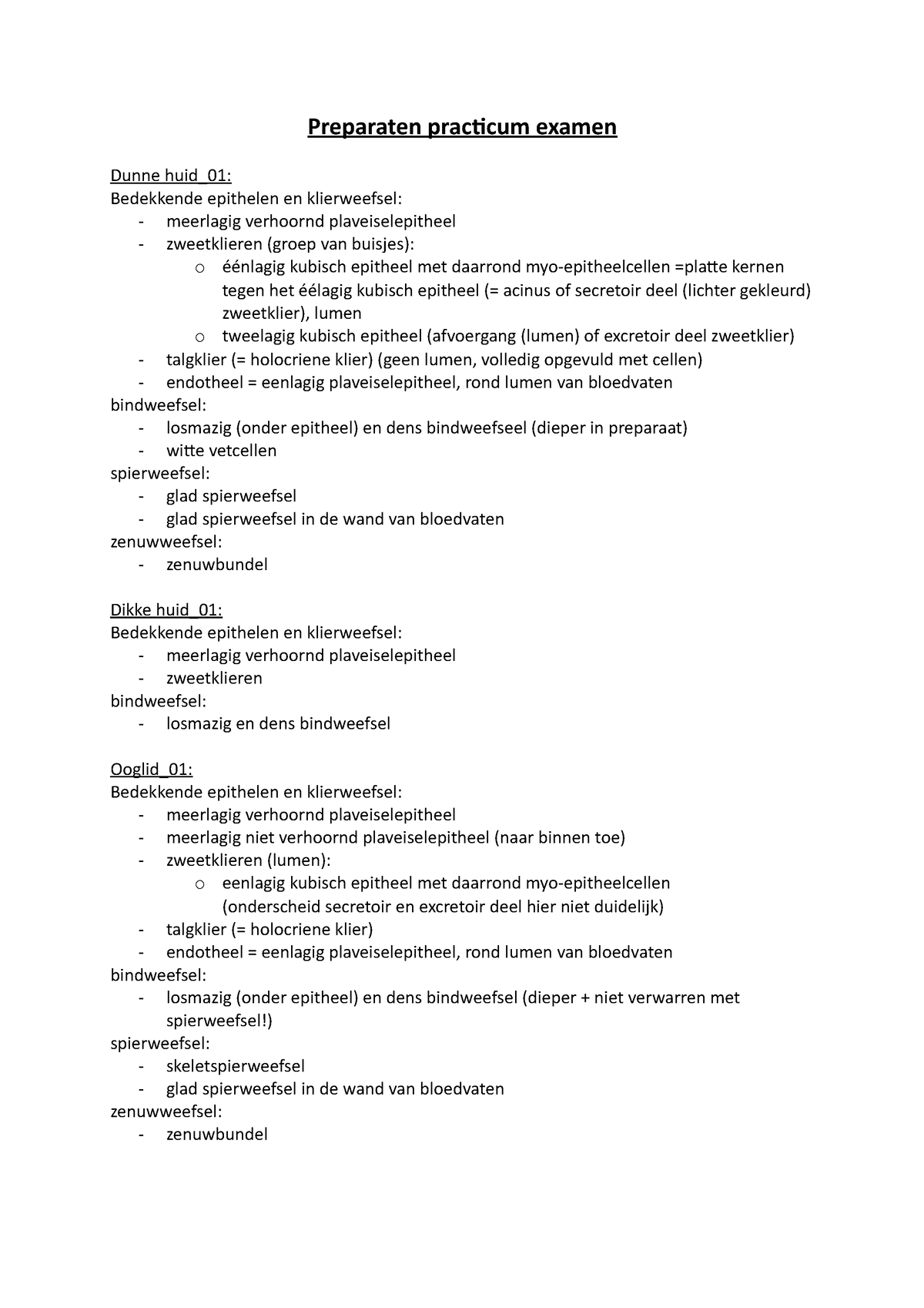 Preparaten Practicum Examen - Preparaten Practicum Examen Dunne Huid_01 ...