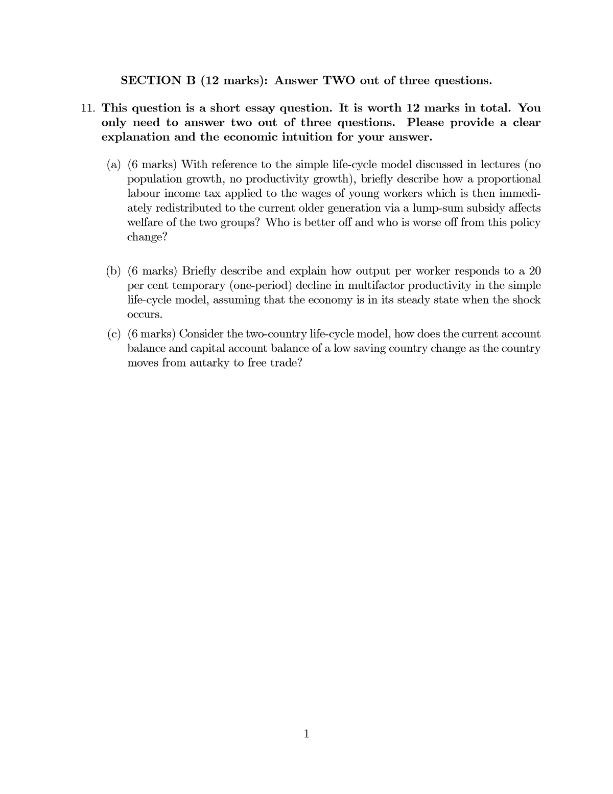 Practice Exam Section B - SECTION B (12 Marks): Answer TWO Out Of Three ...