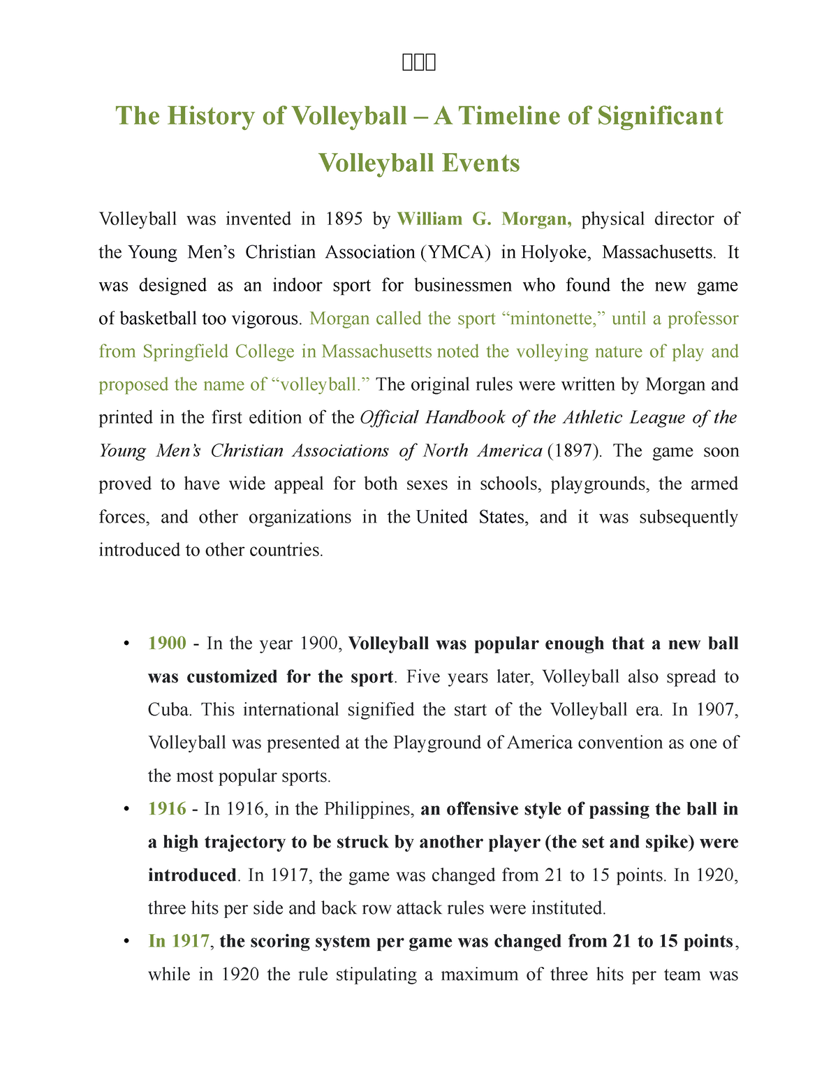 Inbound 942365942900404739 - The History of Volleyball – A Timeline of ...