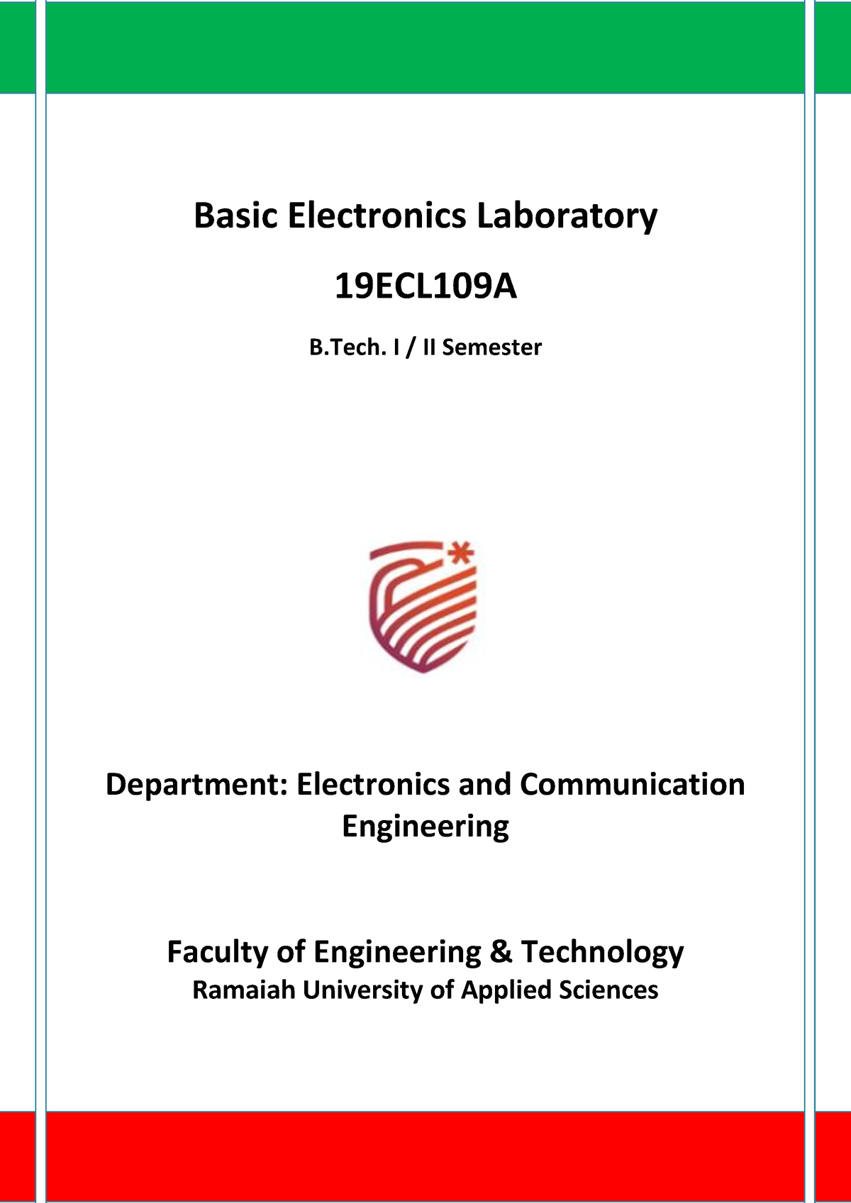 Basic Electronics Laboratory Manual - Basic Electronics Laboratory ...