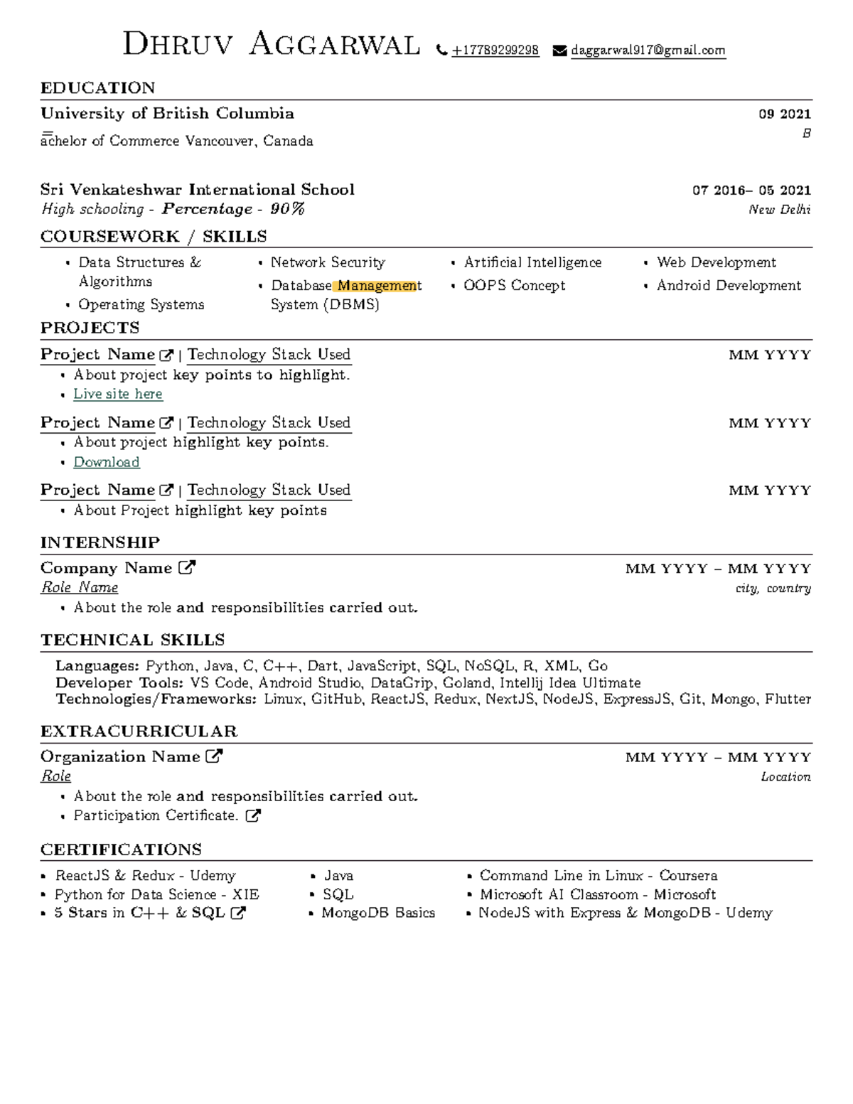 Abey Resume Template 1 PRACTICAL OF PSYCHOLOY - Dhruv Aggarwal Ó+ R ...