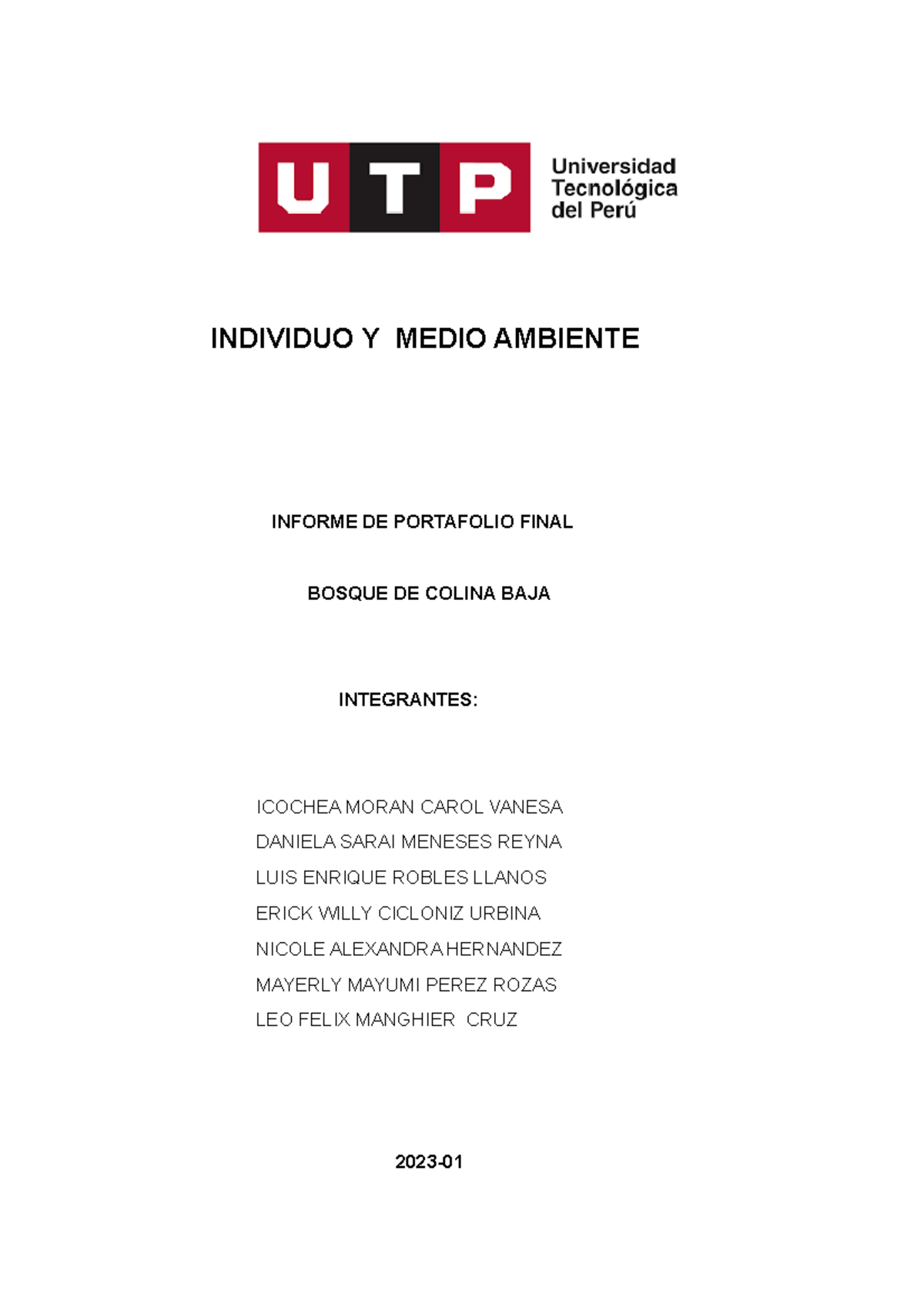 Portafolio Final Daniela Meneses - INDIVIDUO Y MEDIO AMBIENTE INFORME ...