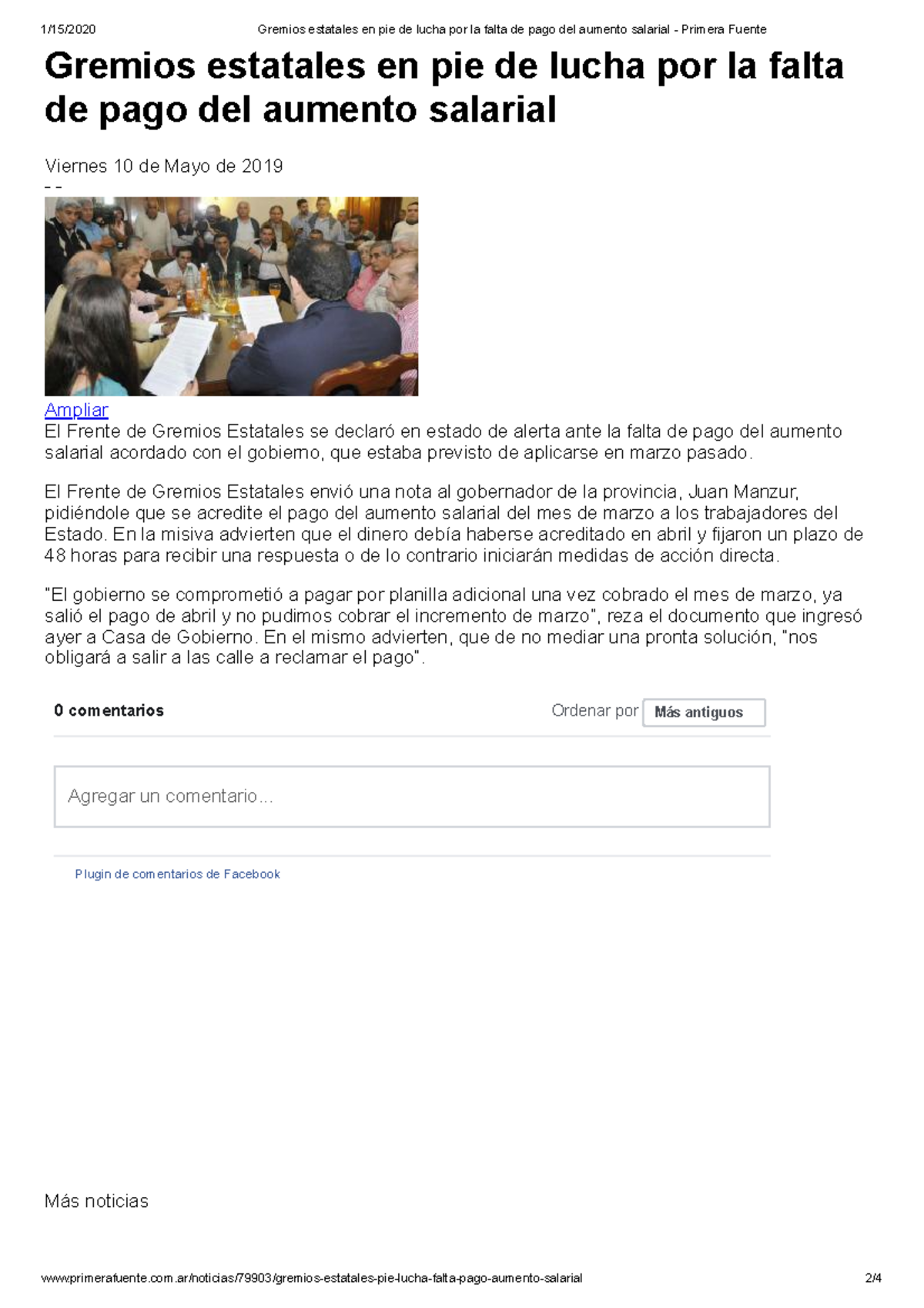 Gremios estatales en pie de lucha por la falta de pago del aumento ...