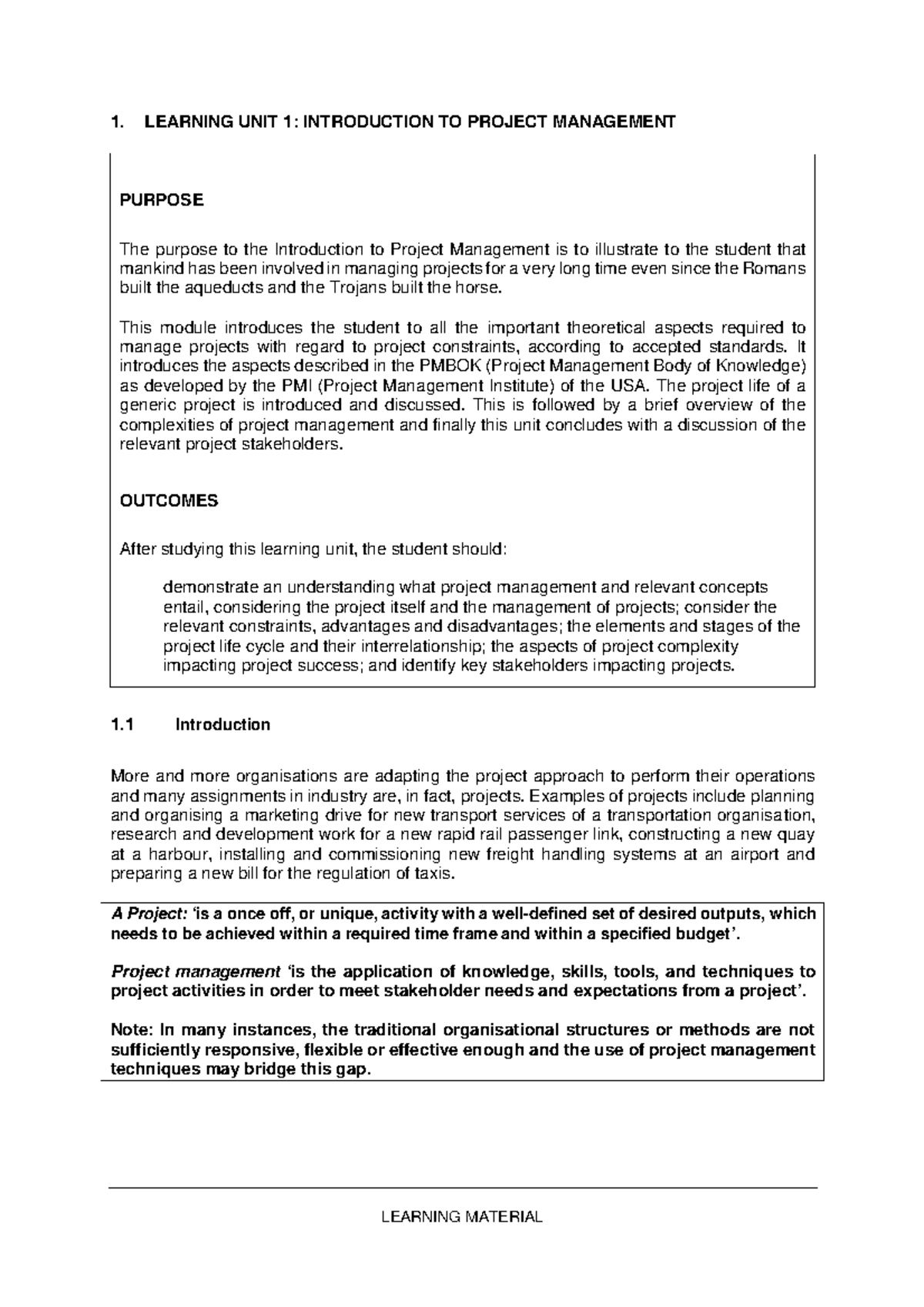 Introduction TO Project Management - Warning: TT: undefined function ...