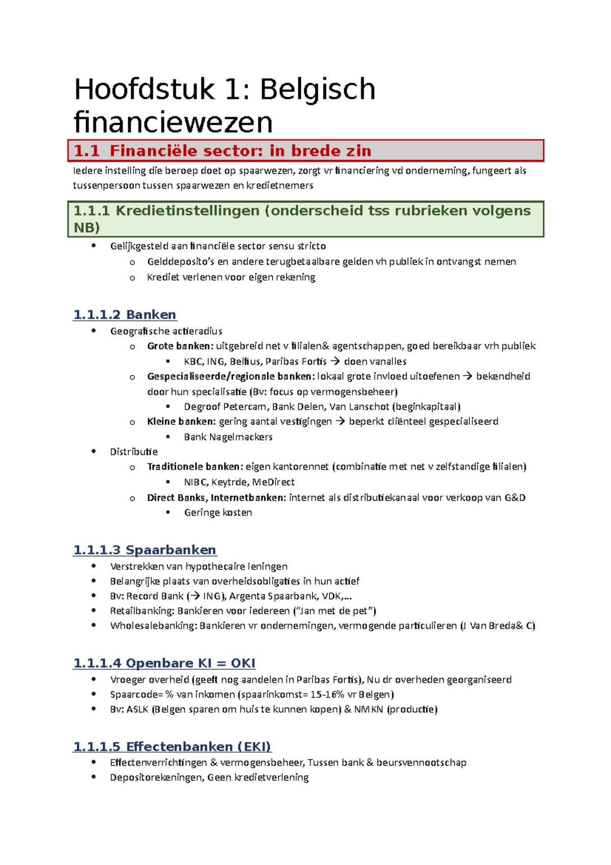 Samenvatting-BV - Bank En Verzekeringen Samenvatting - Hoofdstuk 1 ...