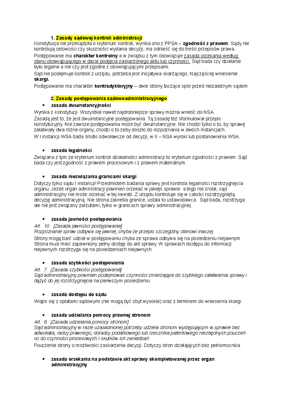 Prawo o postępowaniu przed sądami administracyjnymi pytania i