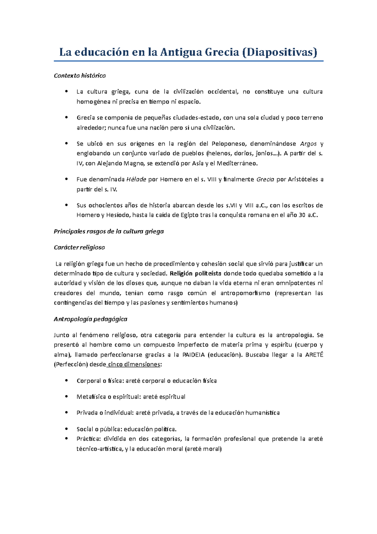 Resumen De Lectura La Educacion En La Antigua Grecia – SGEIZ