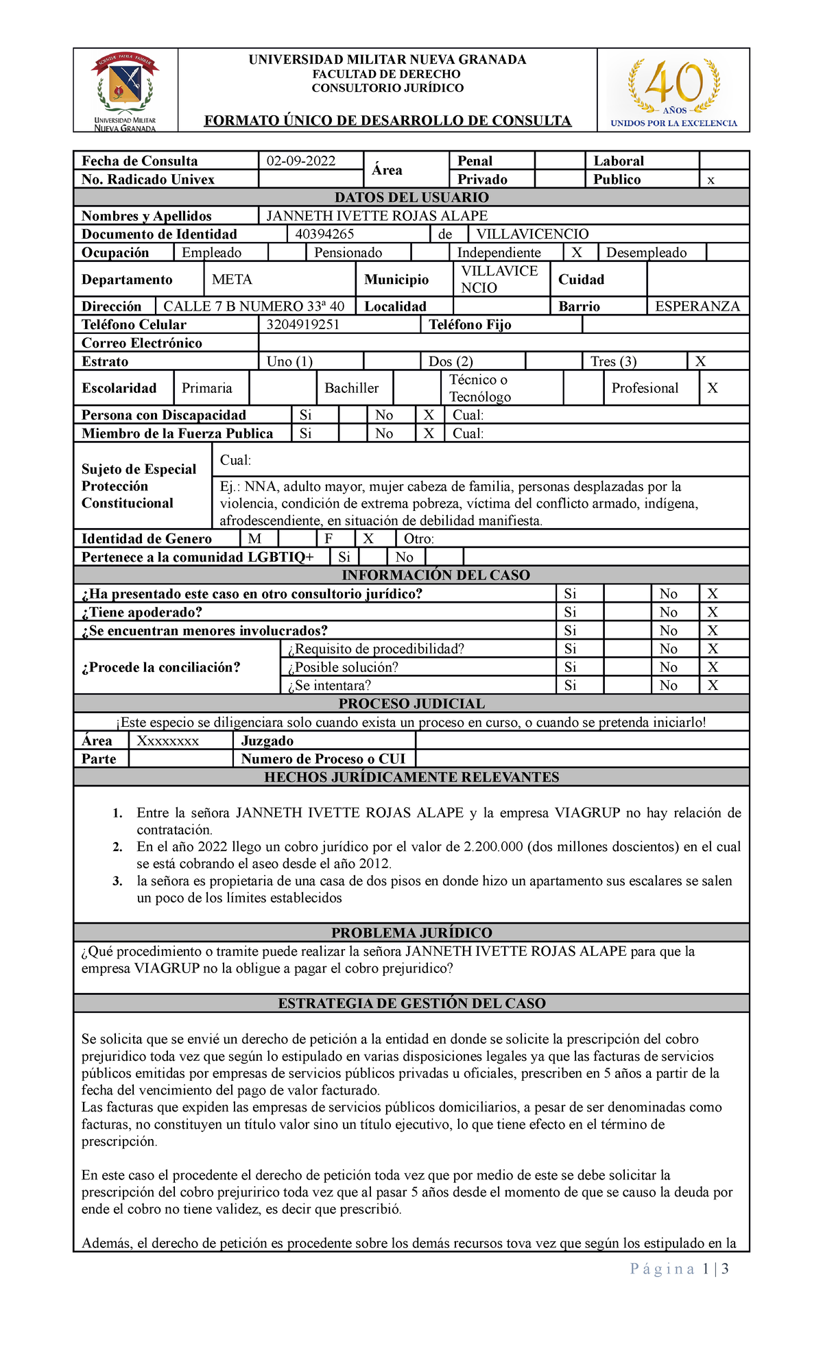 Formato+ Unico+DE+ Desarrollo+DE+ Consulta+2022+ - UNIVERSIDAD MILITAR ...