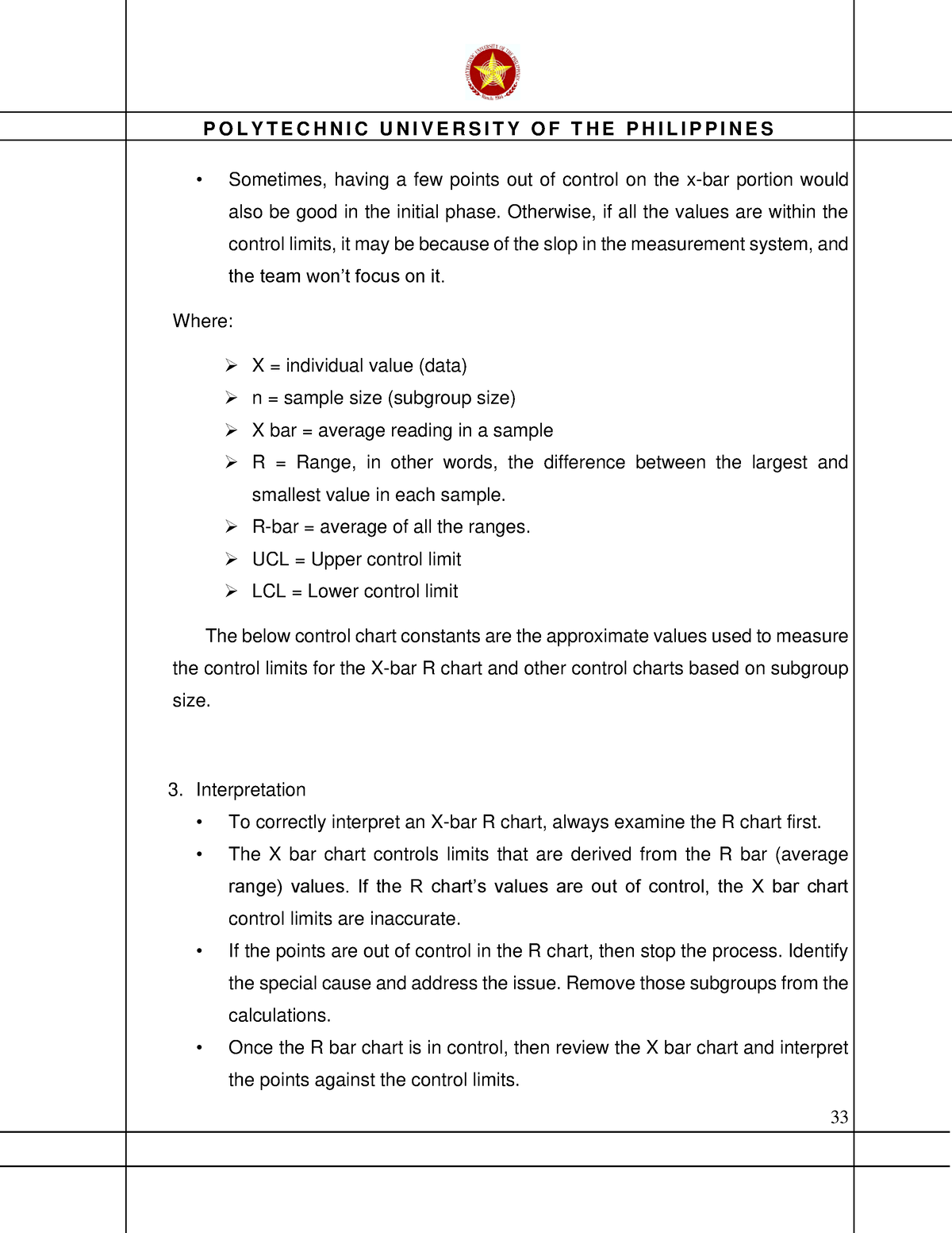 Quality Management Manuscript 17 P O L Y T E C H N I C U N I V E R S I T Y O F T H E P H I L I