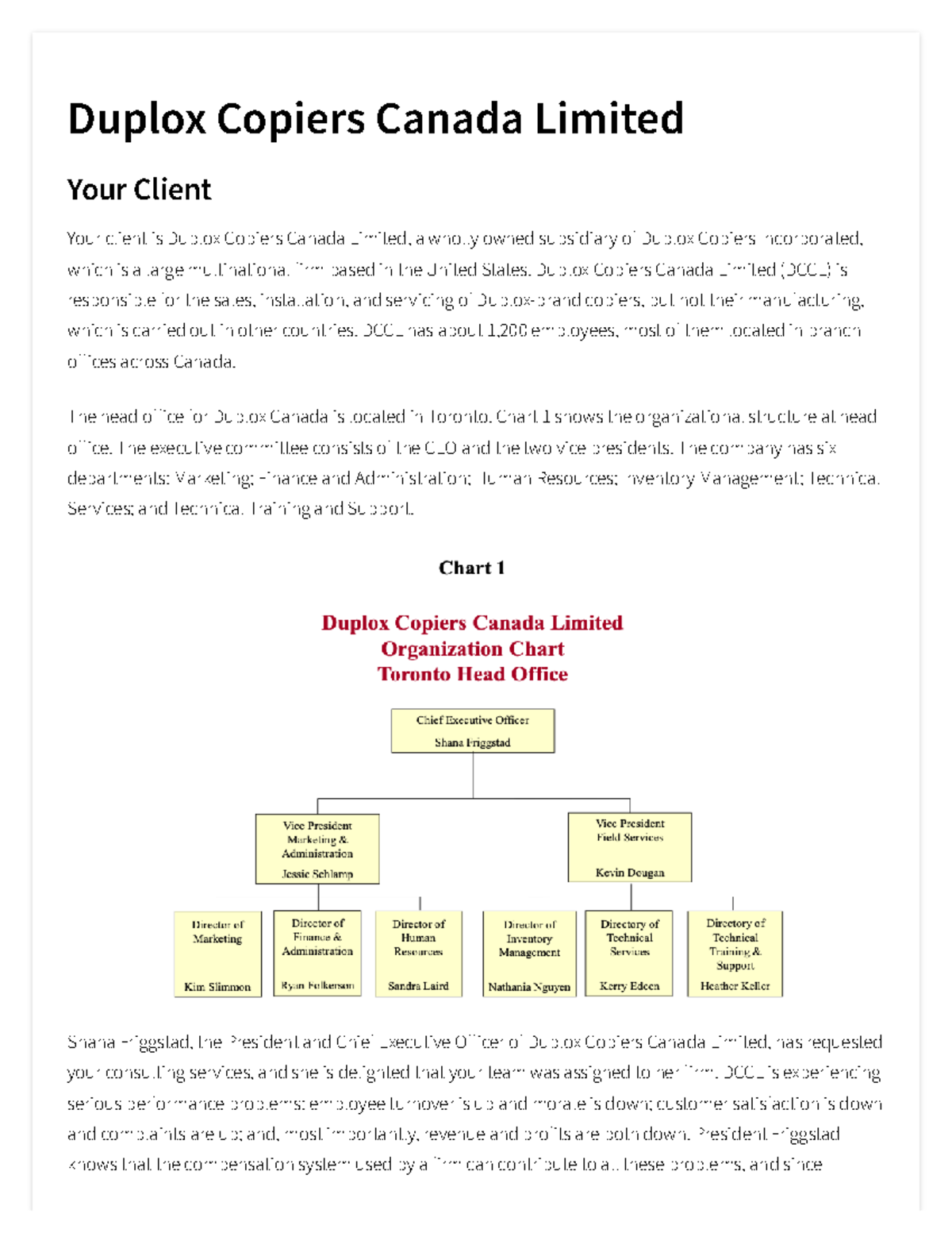 Duplox Copiers Canada Limited Duplox Copiers Canada Limited (DCCL) is responsible for the