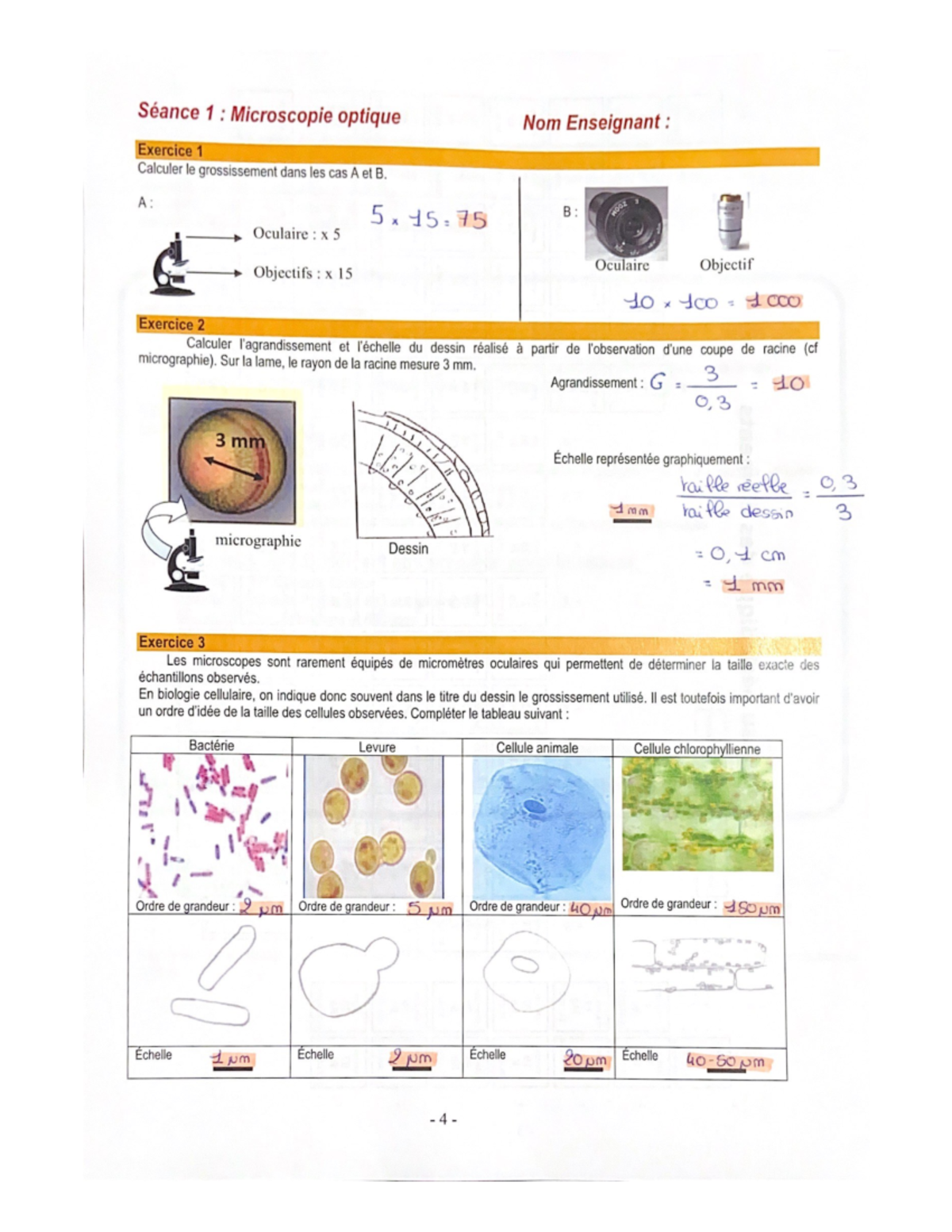 Td1 - Correction Td 1 - Méthodes Et Techniqen Biologie - Studocu