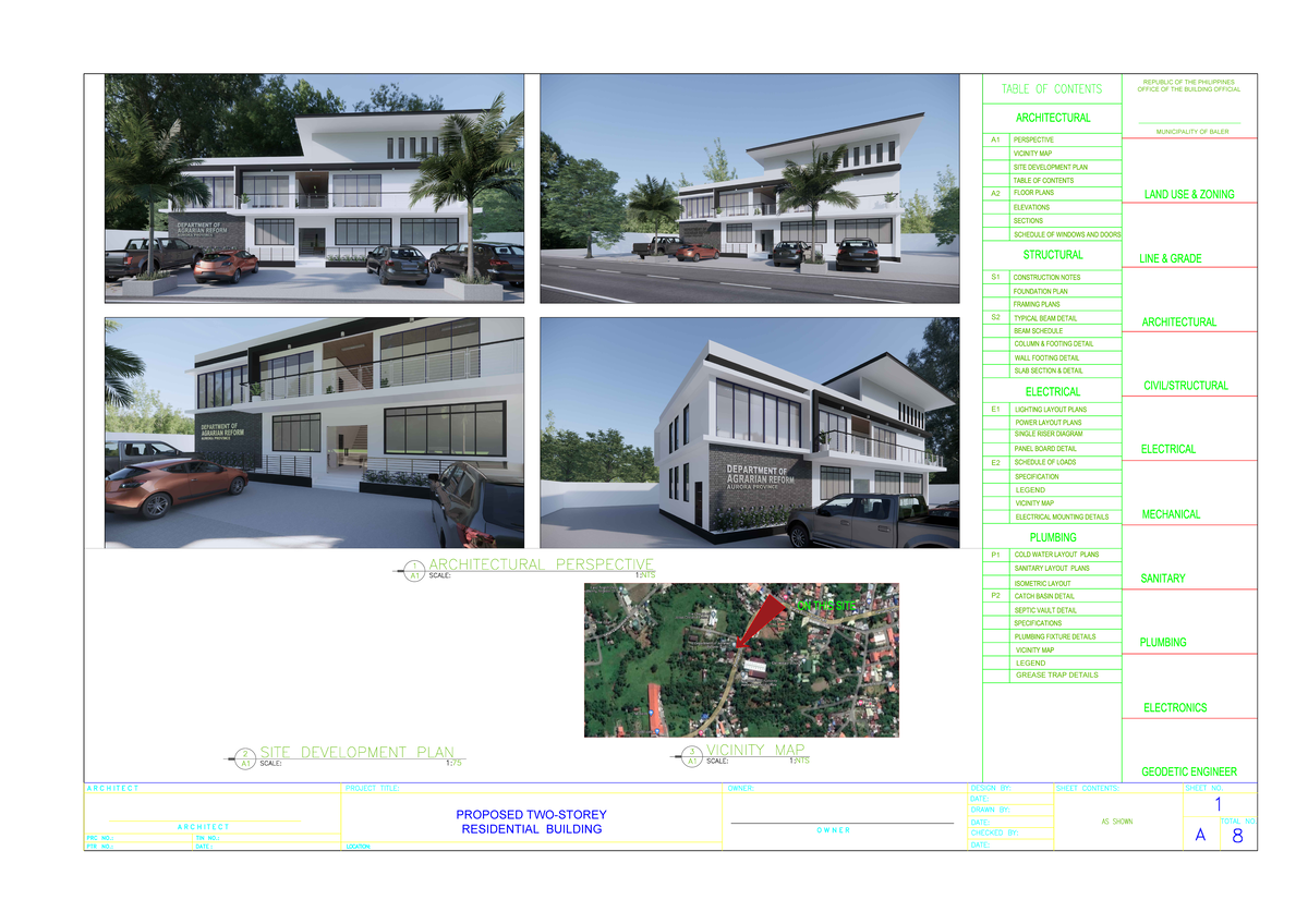 1 merged - TABLE OF CONTENTS FLOOR PLANS SITE DEVELOPMENT PLAN VICINITY ...