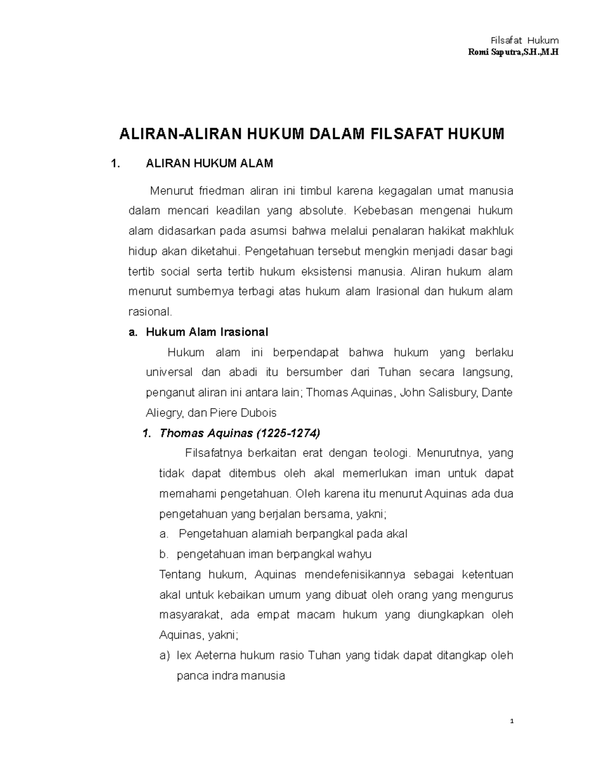 Aliran Aliran Hukum Dalam Filsafat Hukum - Romi Saputra,S.,M ALIRAN ...