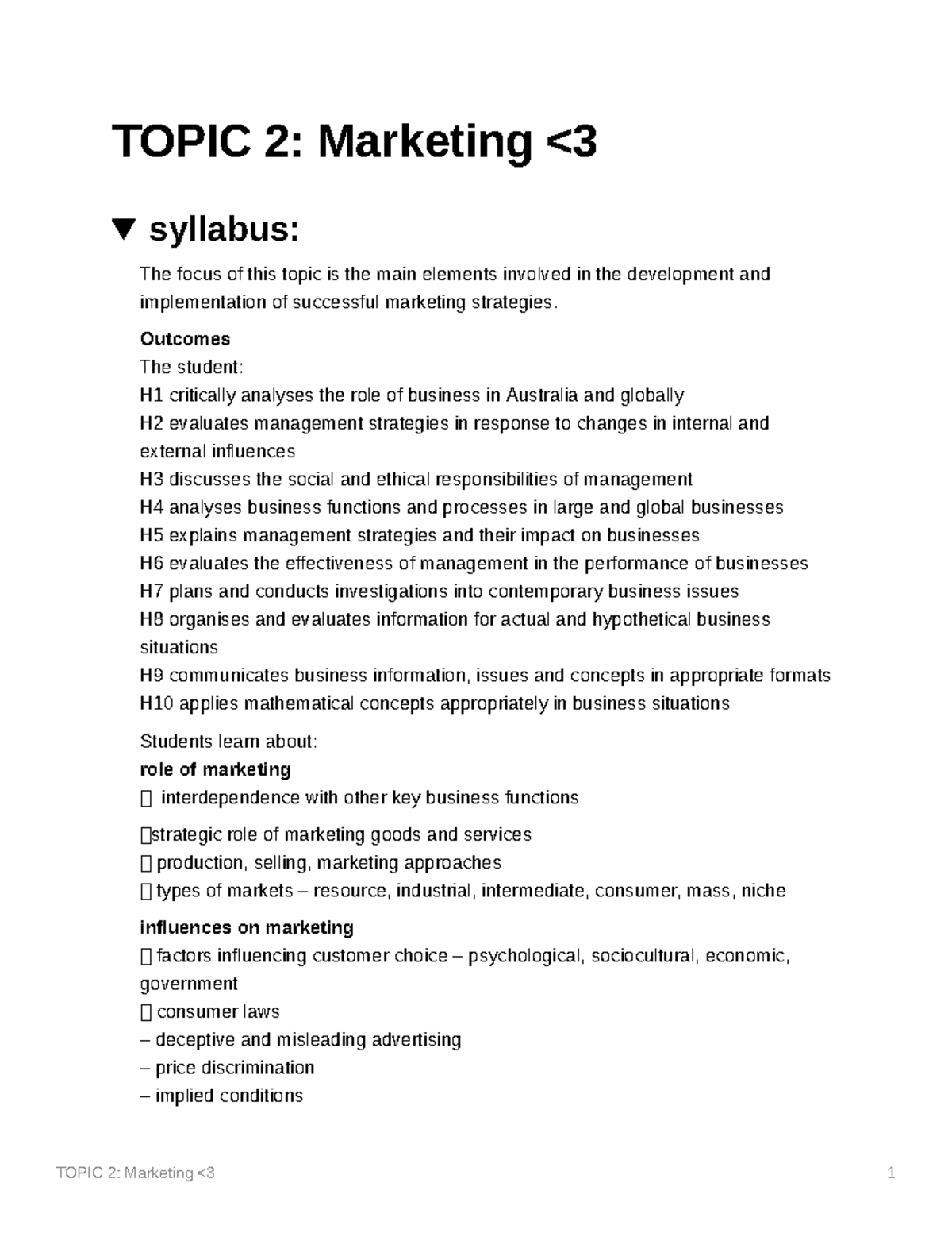 Topic 2 Marketing - TOPIC 2: Marketing