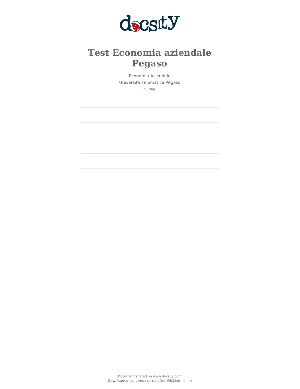 Test Economia Aziendale Pegaso - Economia Aziendale - UniMercatorum ...