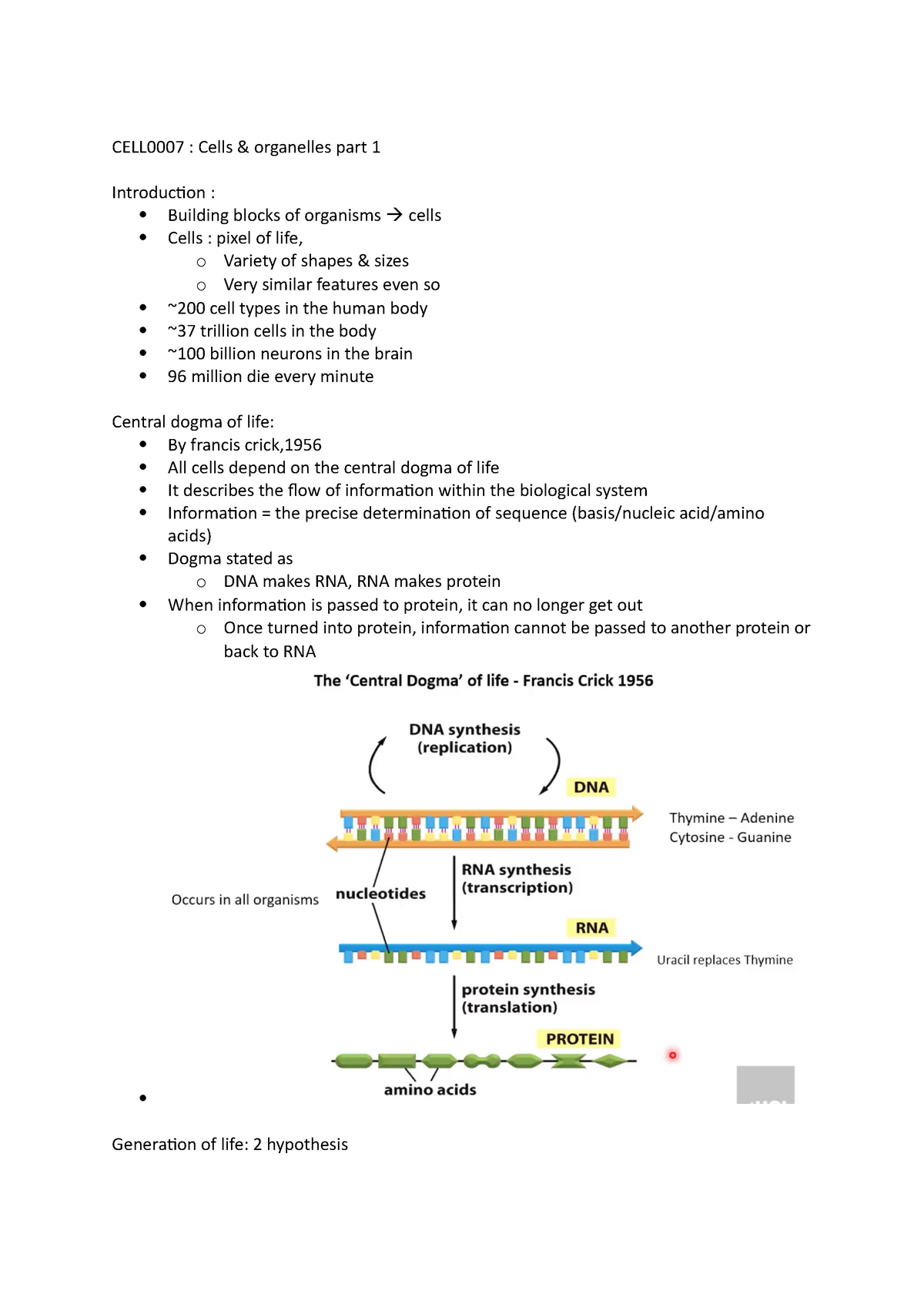 CELL0007- Cells & Organelles Part 1 - CELL0007 : Cells & Organelles ...