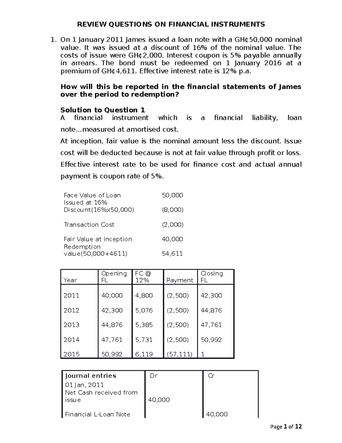 Review questions and solutions on financial instruments review 